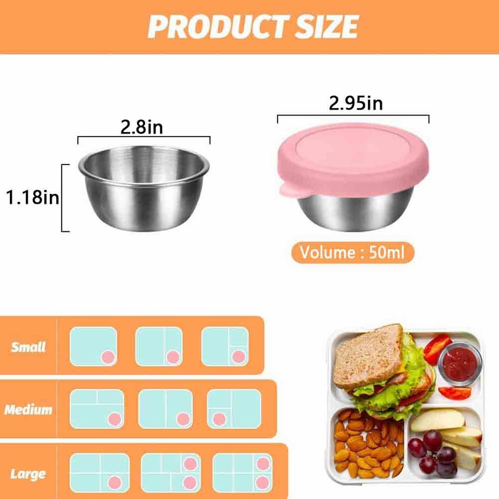 JWDX Food Storage Clearance, 6Set of Covered Container Sealed to Hot Pot Dipping Bowl Small Cup Household Items Reusable Stainless Food Container As shown - Image 4