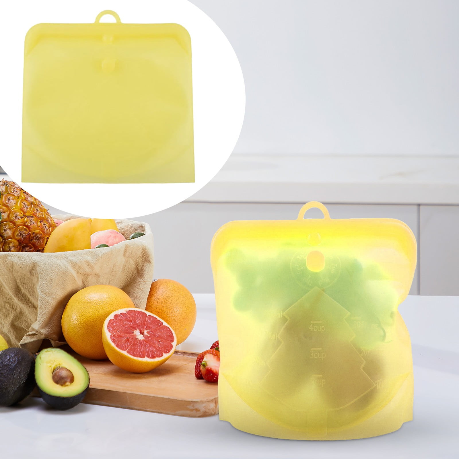 JWDX Closure Bags and Lids and Boxes Clearance, Reusable Silicone Food Storage Bag Sandwich Bag Sealed Freezer Bag Liquid Snack Lunch Fruit Fresh Produce Bag | Best Storage and Cooking Bag (1Pc) YEB - Image 2