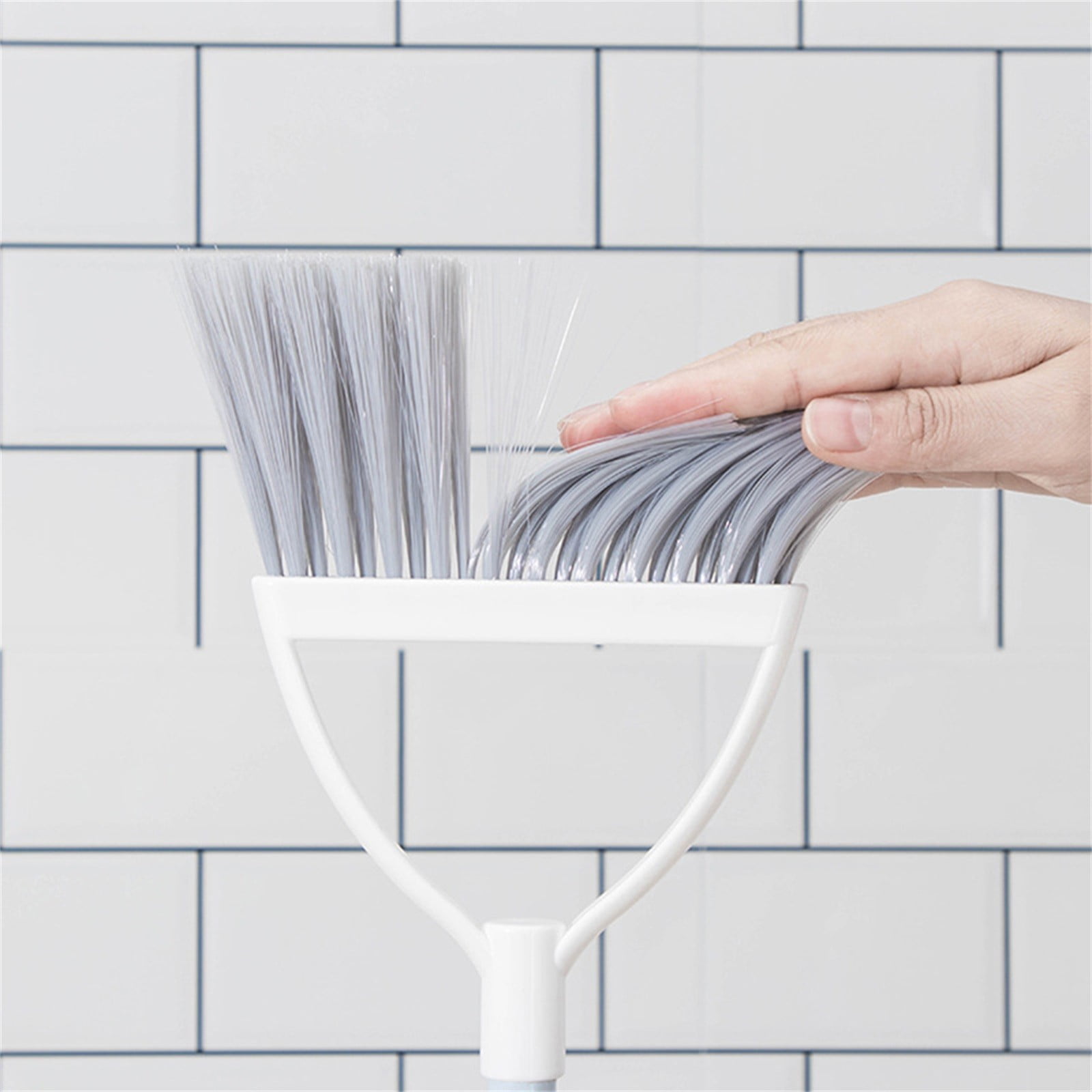 JWDX Cleaning Brush Clearance, Small and Dustpan Set Broomstick and Dust Pan Combo for Home Kitchen Room Kids Housework Cleaning Craft (White) As shown - Image 5