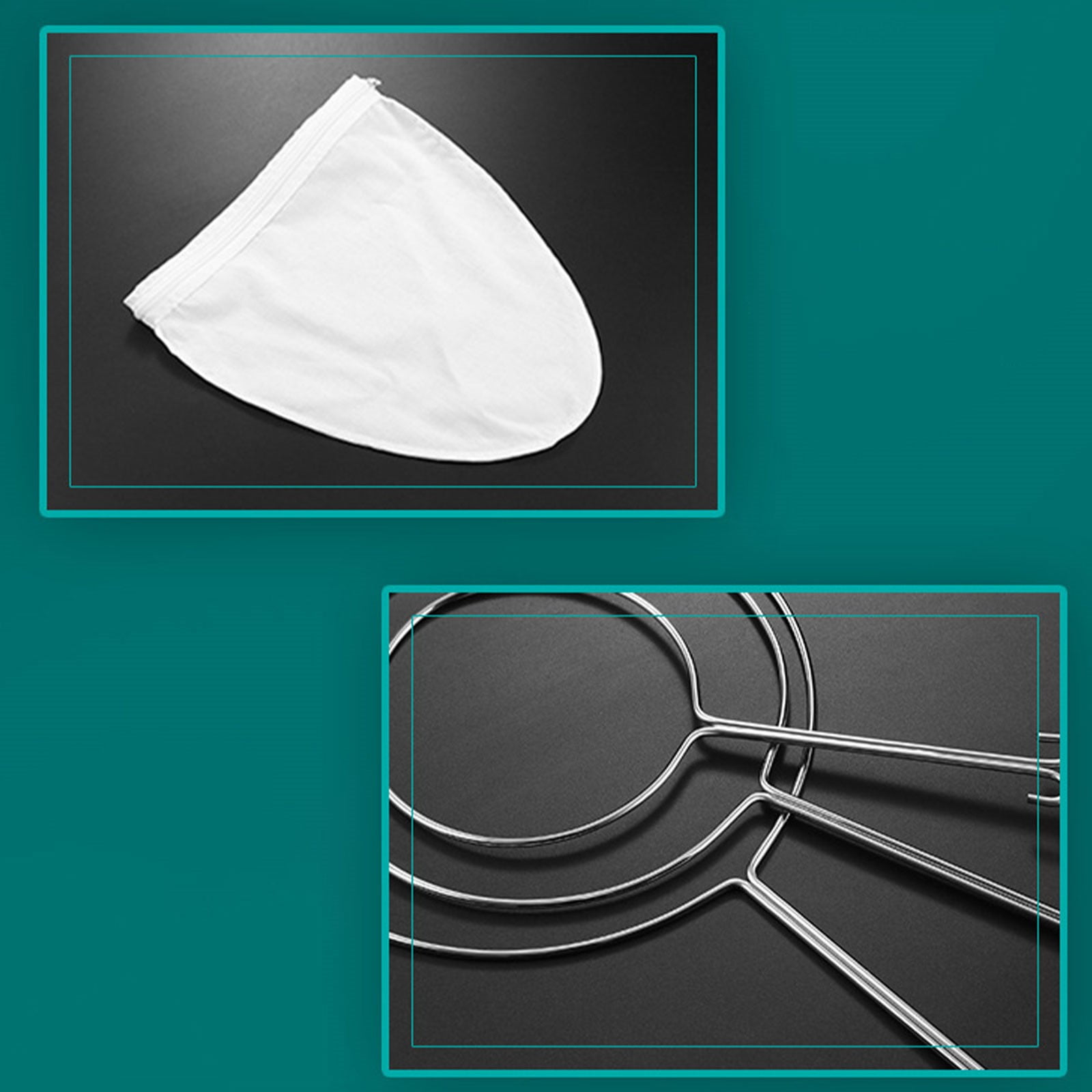 JWDX Strainers Clearance, 1Reusable Coffee Powder Tea Mesh Filter Bag with Stainless Handle Cotton Cloth Strainer As shown - Image 6