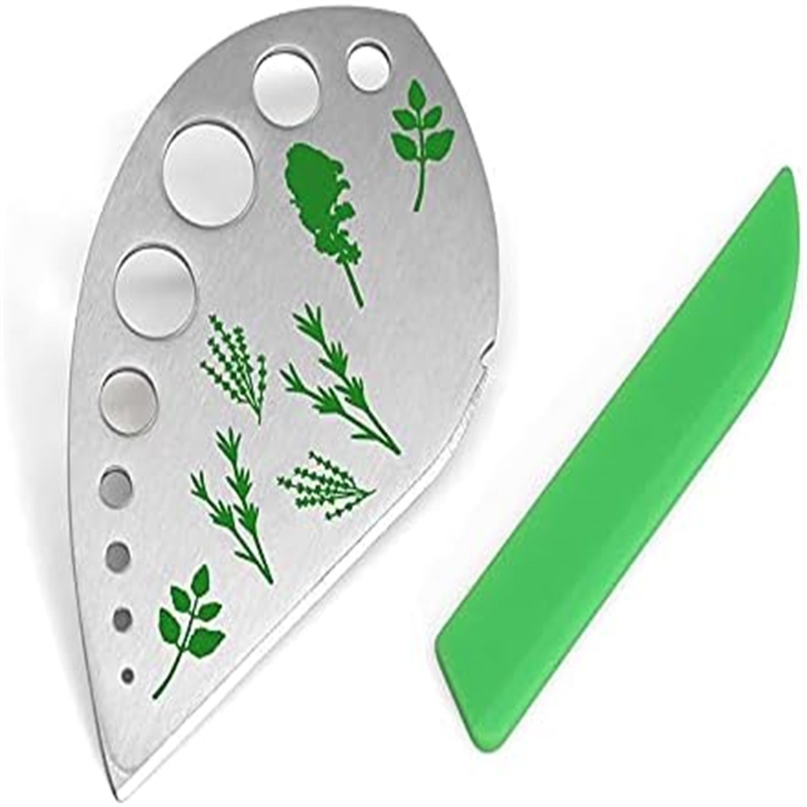 JWDX Vegetable Cutter Clearance, Herb Stripper Jiaedge Green 9 Holes Stainless Kitchen Herbs Stripping Tool Metal Herb Peeler for Collard Greens Stripper As shown - Image 1