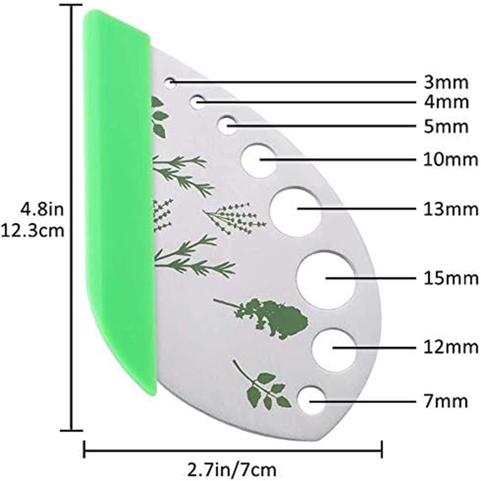 JWDX Vegetable Cutter Clearance, Herb Stripper Jiaedge Green 9 Holes Stainless Kitchen Herbs Stripping Tool Metal Herb Peeler for Collard Greens Stripper As shown - Image 4