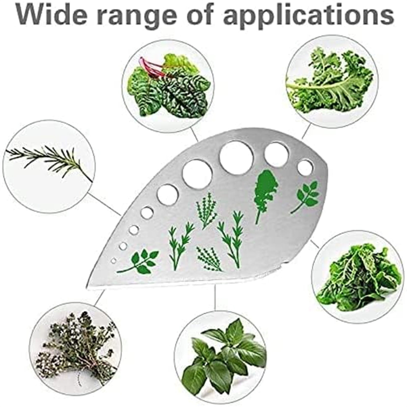JWDX Vegetable Cutter Clearance, Herb Stripper Jiaedge Green 9 Holes Stainless Kitchen Herbs Stripping Tool Metal Herb Peeler for Collard Greens Stripper As shown - Image 5