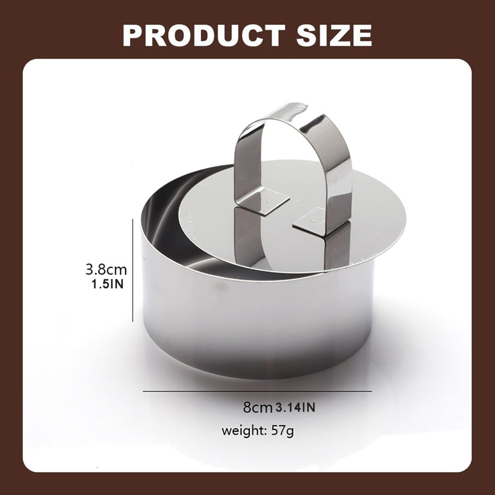 JWDX Cooking Utensils Clearance, 4 Pcs Round Ring for Cooking Stainless 3 Inch Food with 1 Pusher for Cake Dessert Tartare Dessert with Pusher and Lifter Cooking Rings Tartare As shown - Image 3