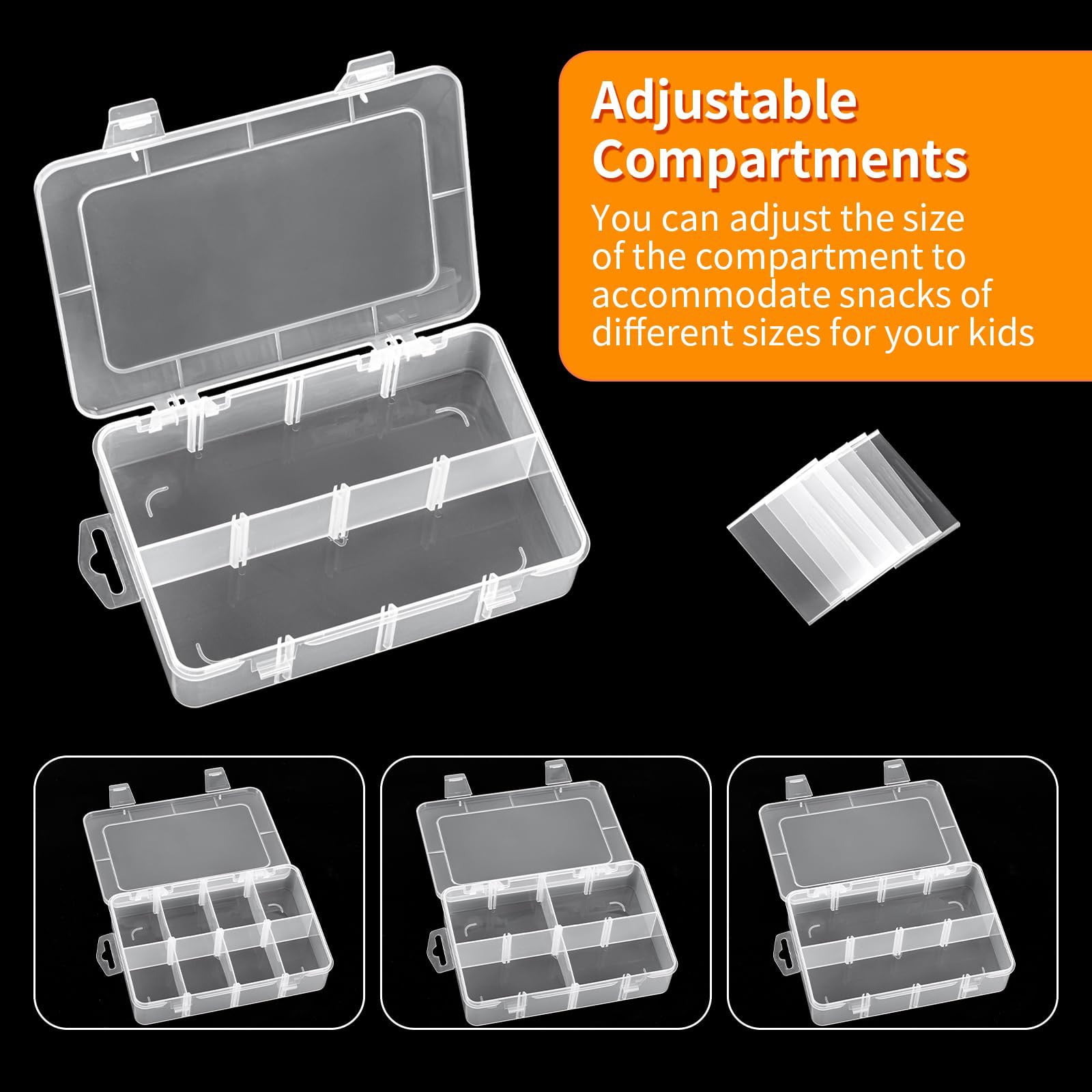 JWDX Food Storage Clearance, Snack Box Containers for Little Boys and Girls Snack Box Containers with 10 Adjustable Compartments Snack Box for Travel Meals Portable Easy to Use and Clean As shown - Image 6