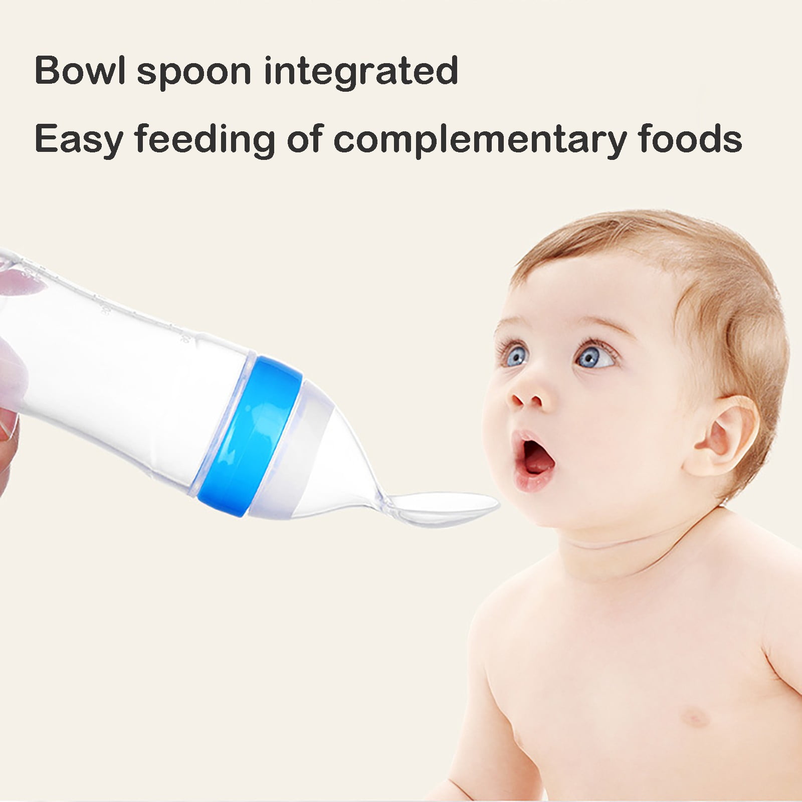 JWDX Glass and Bottle Clearance, Baby Food Feeder 4 Pack Silicone Baby Food Dispensing Spoon Wajiayon 3 Oz Feeding Spoons with Suction Cup for Boys Girl Kids Toddlers Self Feeding Bottle Spoon As shown - Image 6