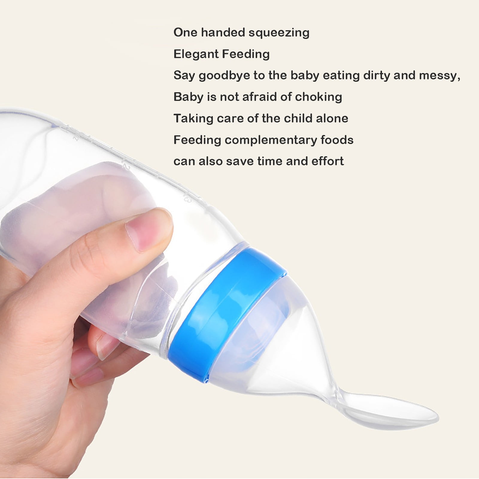 JWDX Glass and Bottle Clearance, Baby Food Feeder 4 Pack Silicone Baby Food Dispensing Spoon Wajiayon 3 Oz Feeding Spoons with Suction Cup for Boys Girl Kids Toddlers Self Feeding Bottle Spoon As shown - Image 8