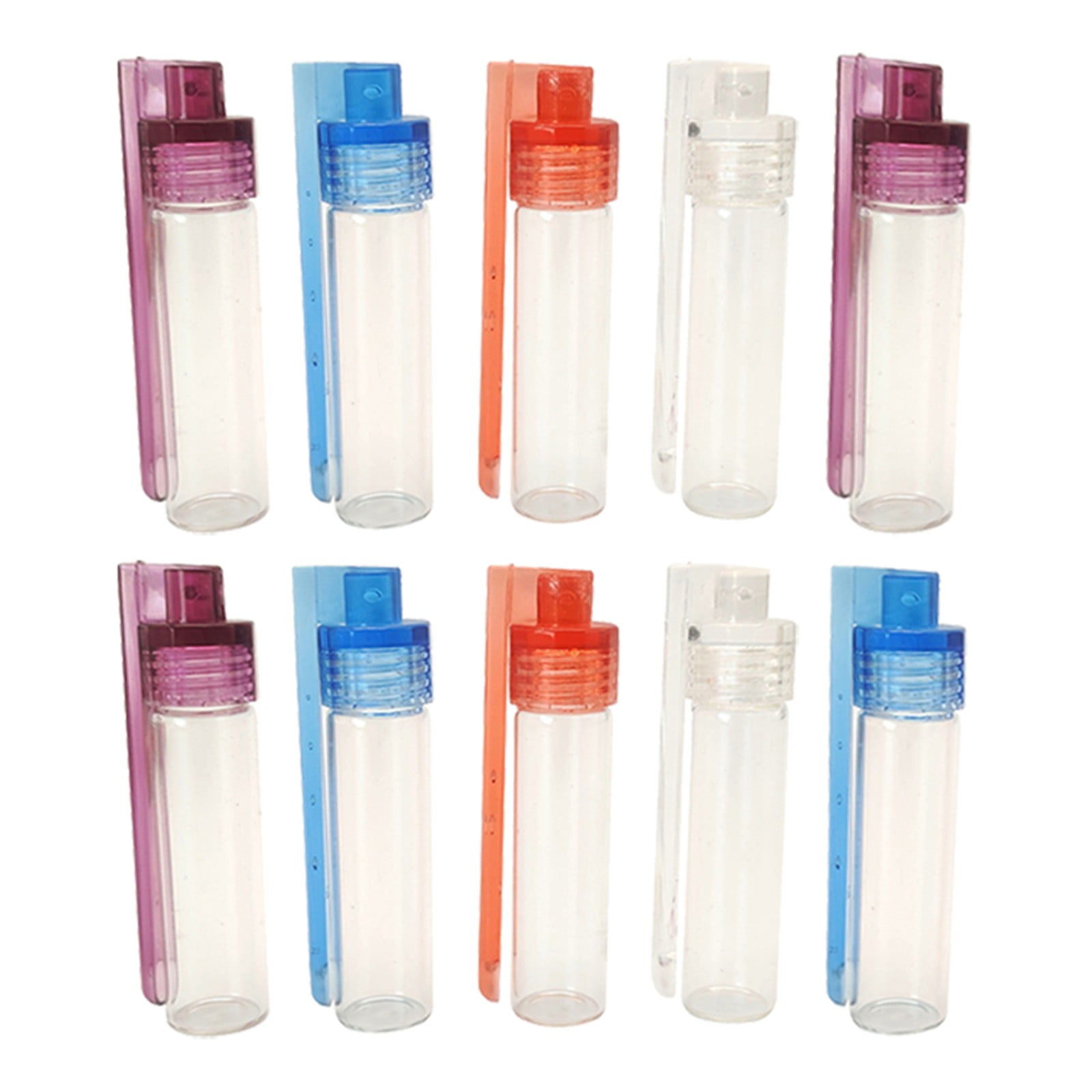 JWDX Food Storage Clearance, Glass Jar Glass Container Glass Bottle Set 10Pcs Portable Condiment Bottles with Spoon for Travel Camping A - Image 1