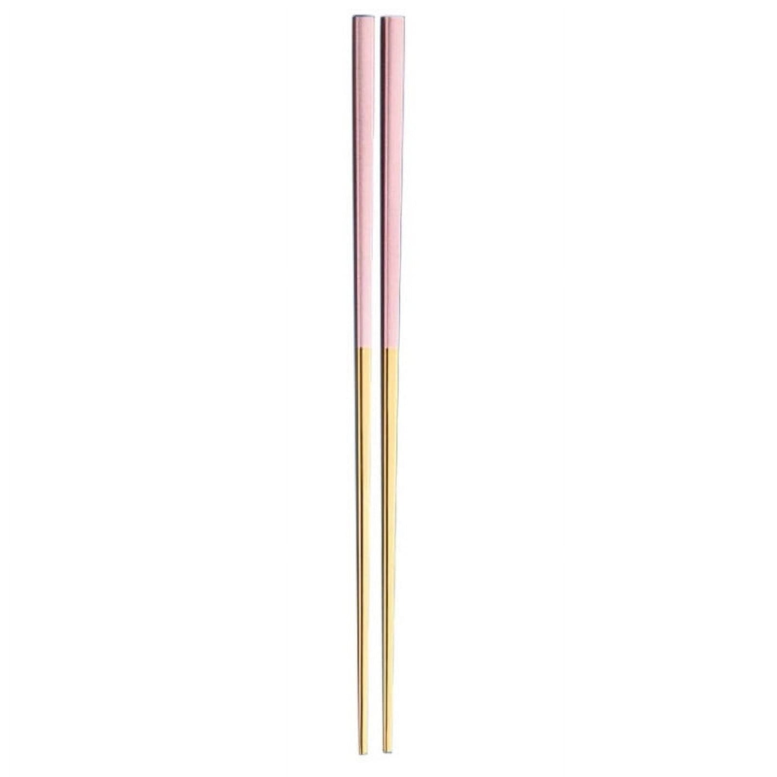 JWDX Tableware Clearance, 1 Pairs Stainless Chopsticks Reusable Dishwasher Noodles Chopsticks Eating Cooking Dinning Flatware Kitchen Utensils(Gold ) As shown - Image 1