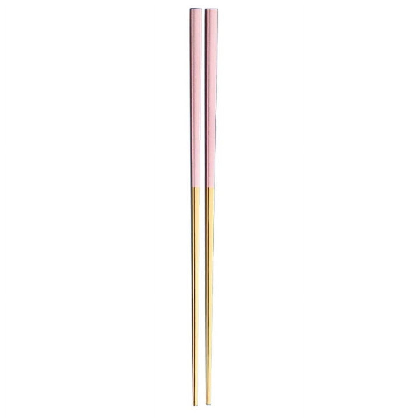 JWDX Tableware Clearance, 1 Pairs Stainless Chopsticks Reusable Dishwasher Noodles Chopsticks Eating Cooking Dinning Flatware Kitchen Utensils(Gold ) As shown - Image 2