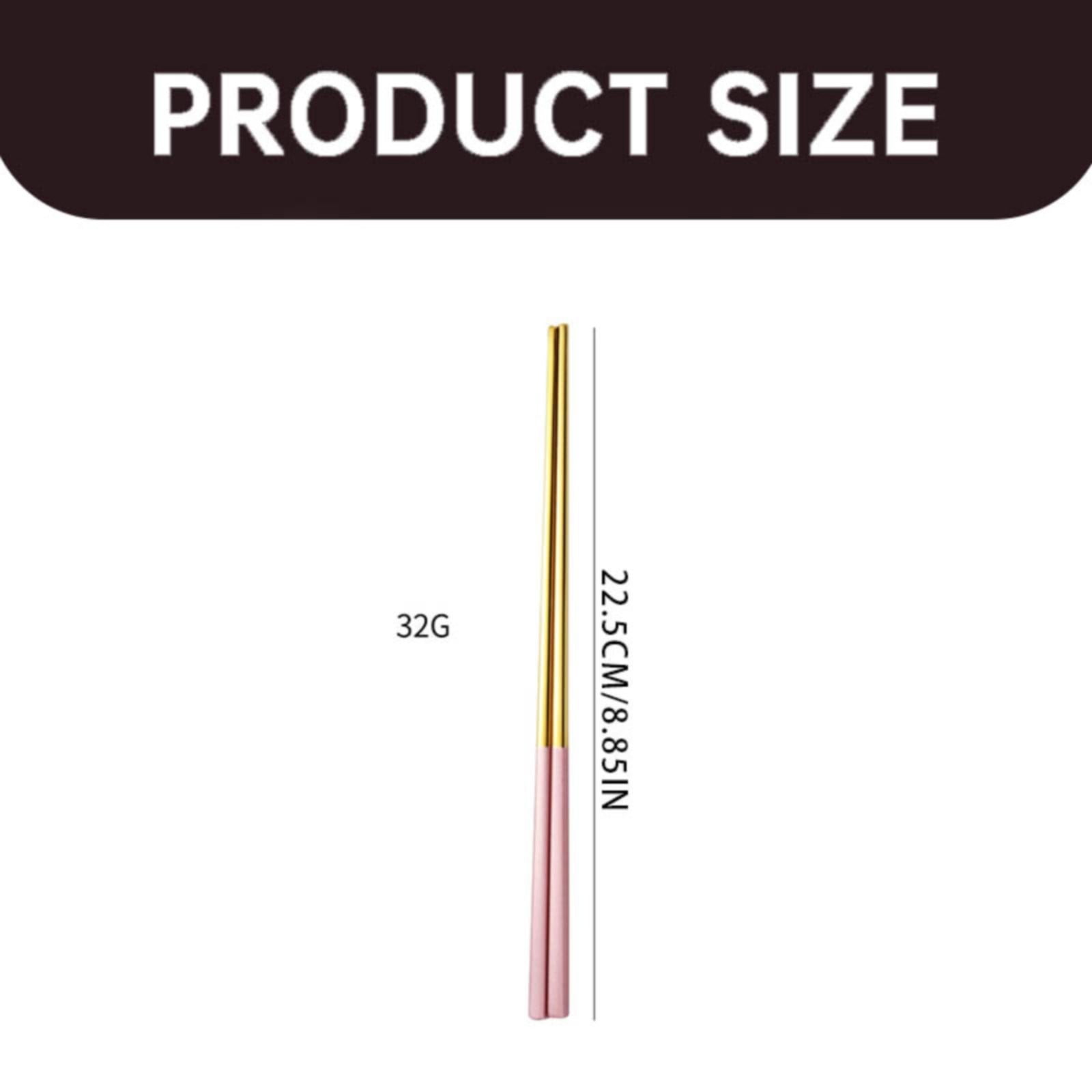 JWDX Tableware Clearance, 1 Pairs Stainless Chopsticks Reusable Dishwasher Noodles Chopsticks Eating Cooking Dinning Flatware Kitchen Utensils(Gold ) As shown - Image 4