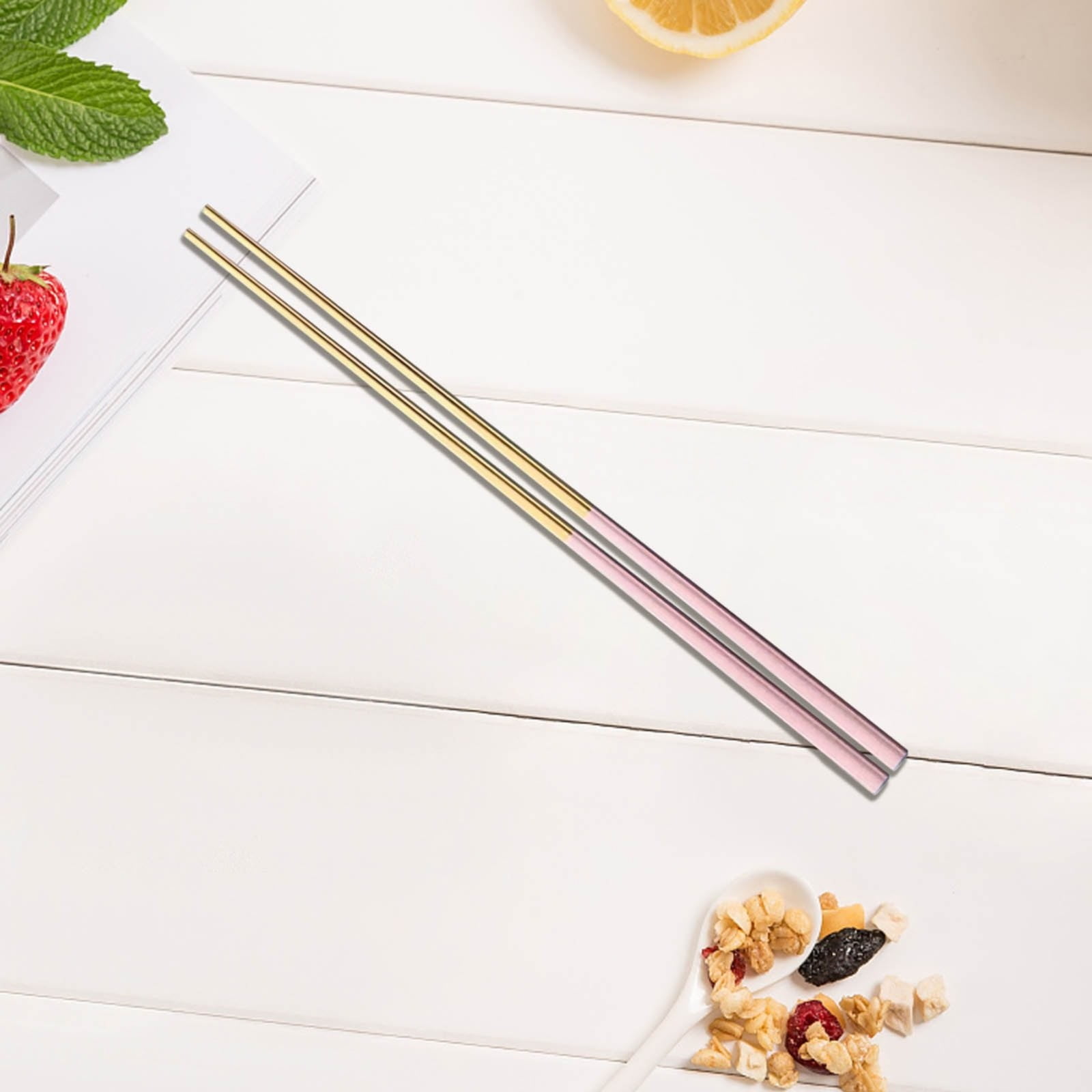 JWDX Tableware Clearance, 1 Pairs Stainless Chopsticks Reusable Dishwasher Noodles Chopsticks Eating Cooking Dinning Flatware Kitchen Utensils(Gold ) As shown - Image 7