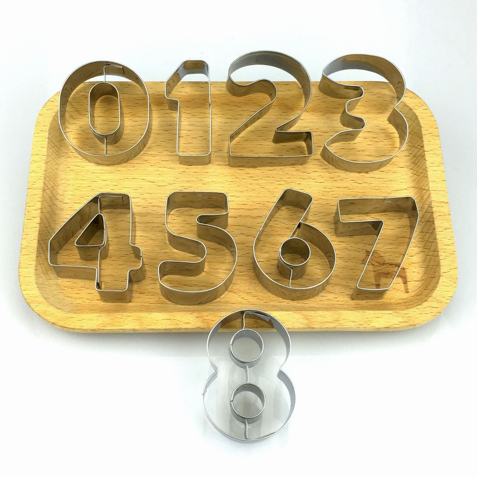 JWDX Biscuit Moulds Clearance, Numbers Cookie Cutters 2 Inches 9Pcs Jelly Fondant Cutter Set Stainless Large Number Cutter for Fondant Cake Fruit Vegetables or Dough Stainless As shown - Image 7