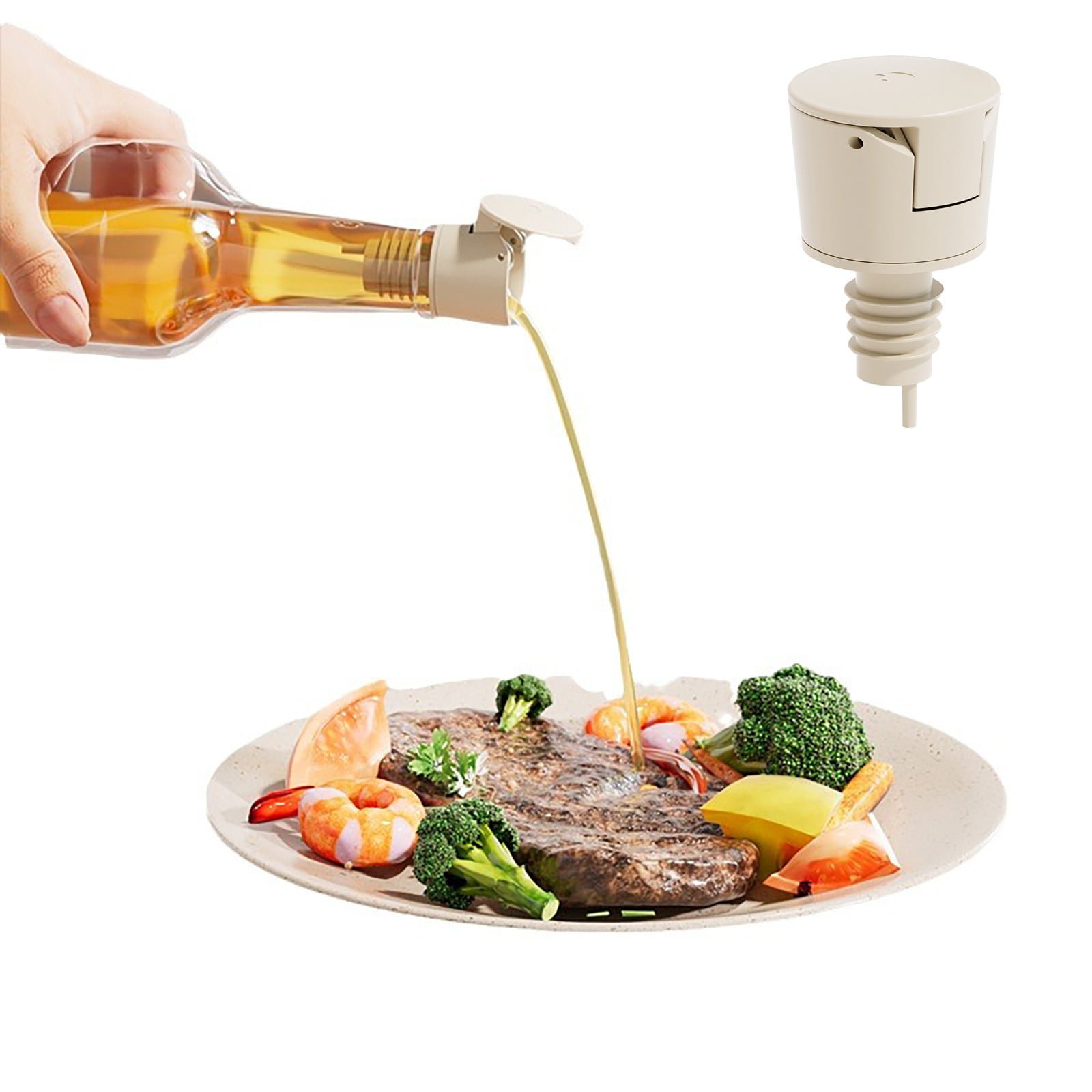 JWDX Glass and Bottle Clearance, Pour Oil Nozzle Oil Bottle Nozzle Non Dripping Diversion Bottle Silicone Plug Olive Oil Bottle Stopper Cap Wine Bottle Stopper Cap A - Image 2
