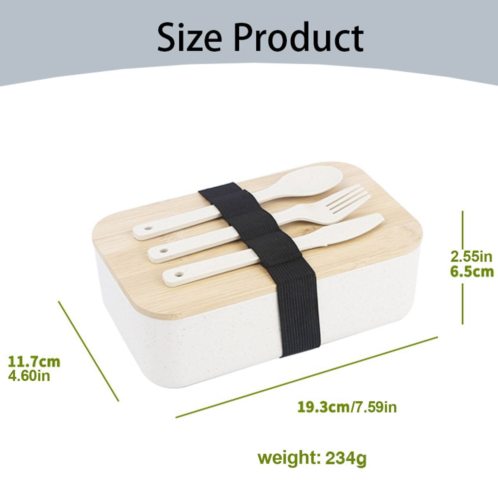 JWDX Tableware Clearance, Box Lunch Box Japanese 2 Layer Food Container with Cutlery Spoon and Fork Divided Salad Box for Men and Women WH2 - Image 3