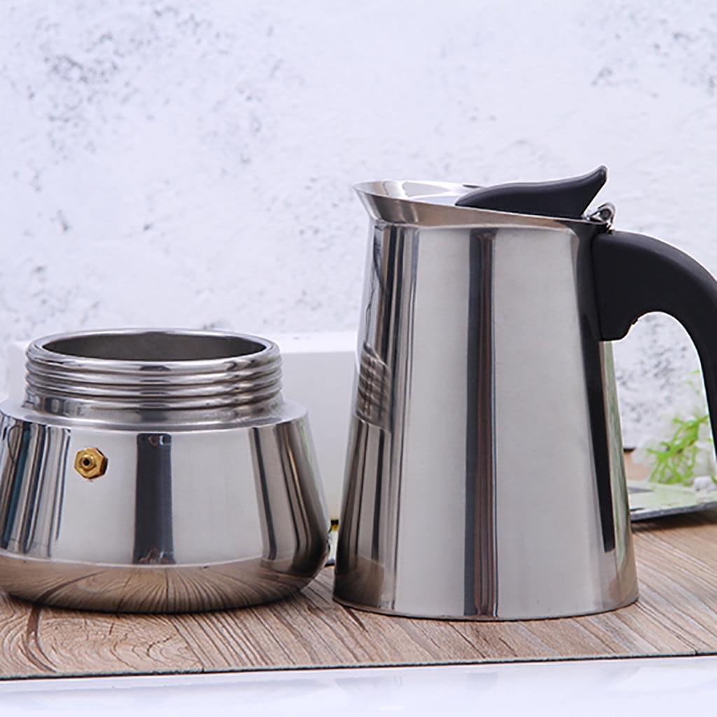 Clearance! Eguiwyn Coffee Maker (2 Cup Capacity) Stainless Steel Mocha Espresso Latte Percolator Stove Top Coffee Maker Pot Too 18.5x11 Silver - Image 5