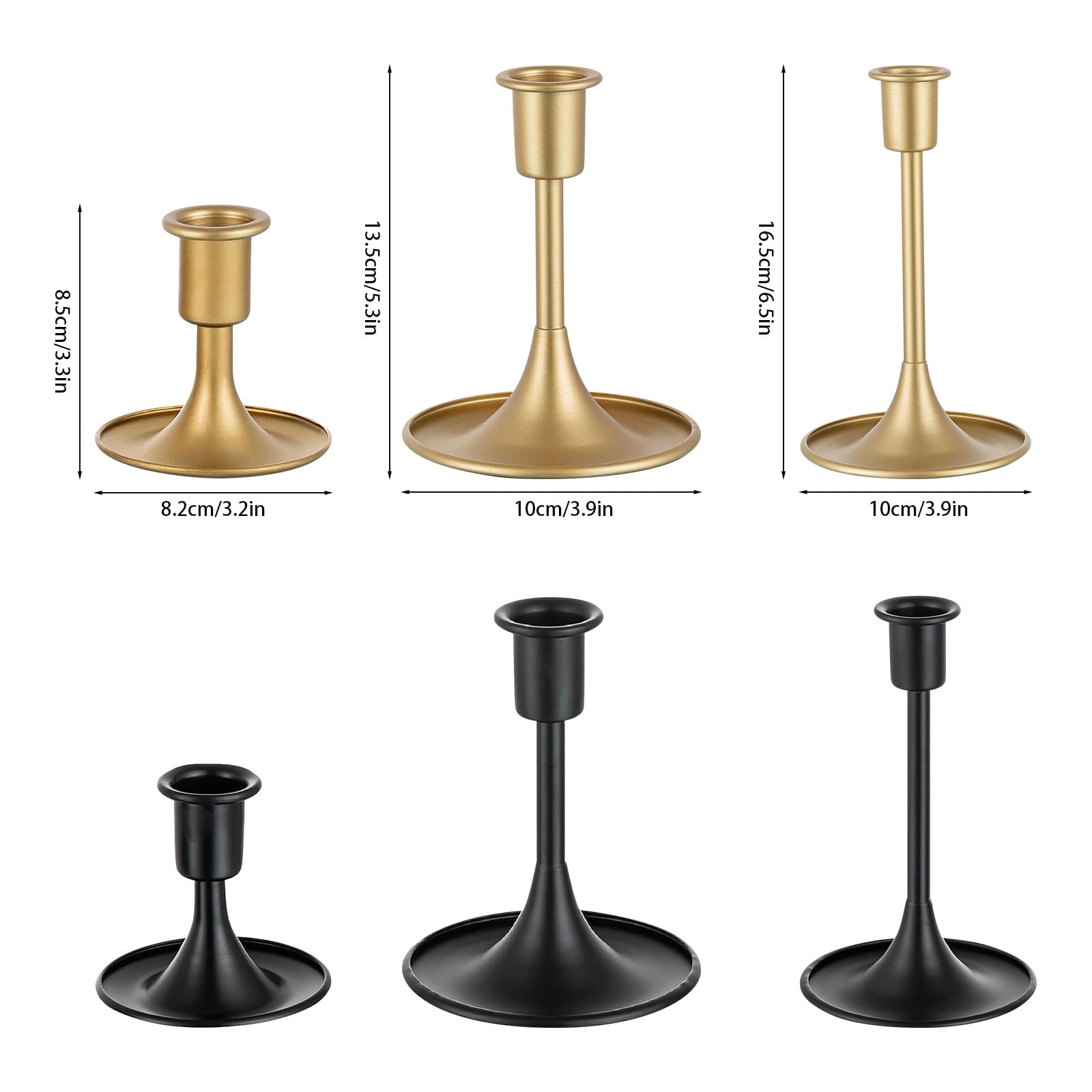 Clearance! JWDX Candlestick, Candlestick Holders, Candlestick Holders Taper Candle Holders Romadedi Gold Candle Stick Candle Holder for Table Centerpiece Wedding Reception Festive Christmas Mantel Z2-F - Image 3