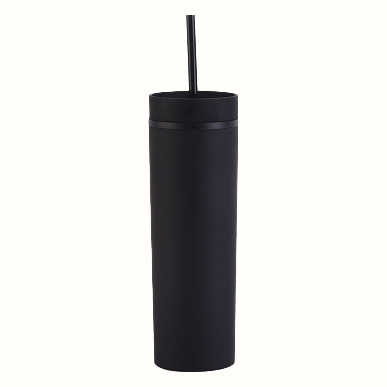 JWDX Glass and Bottle Clearance, 16Oz Tumbler with Lid and Plastic Water Coffee Tumbler Cup Water Bottle Slim Double Wall Reusable Plastic Tumbler Cups Travel Mug Coffee Cup 450Ml BKA - Image 1