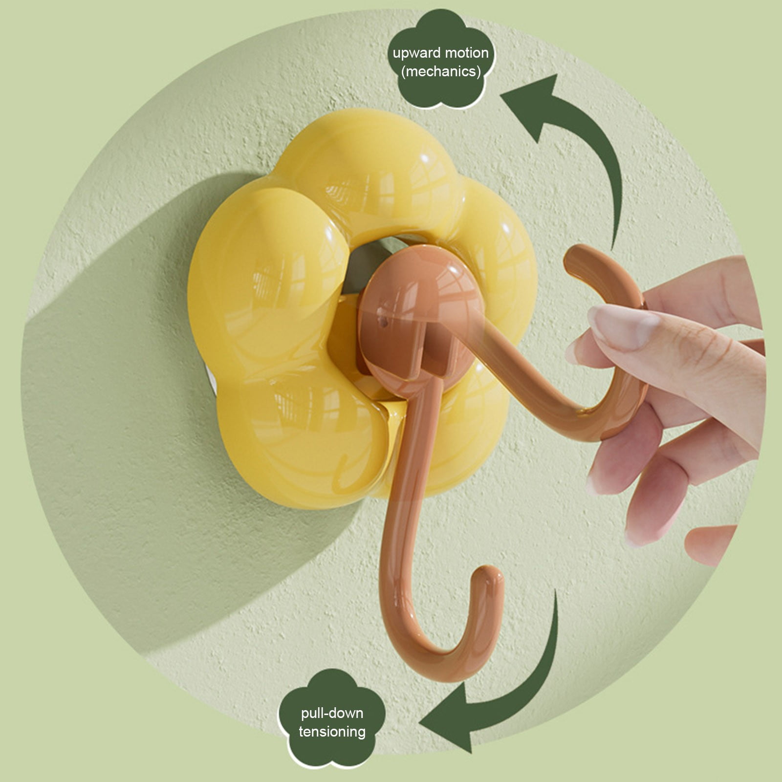 Clearance! JWDX Hooks, Traceless Hook, Sunflower Shaped Suction Cup Hooks for Hanging Without Drilling Leaving No Marks. Strong Vacuum Suction Hooks for Kitchen Living Room and Bathroom. Z4-Green - Image 4