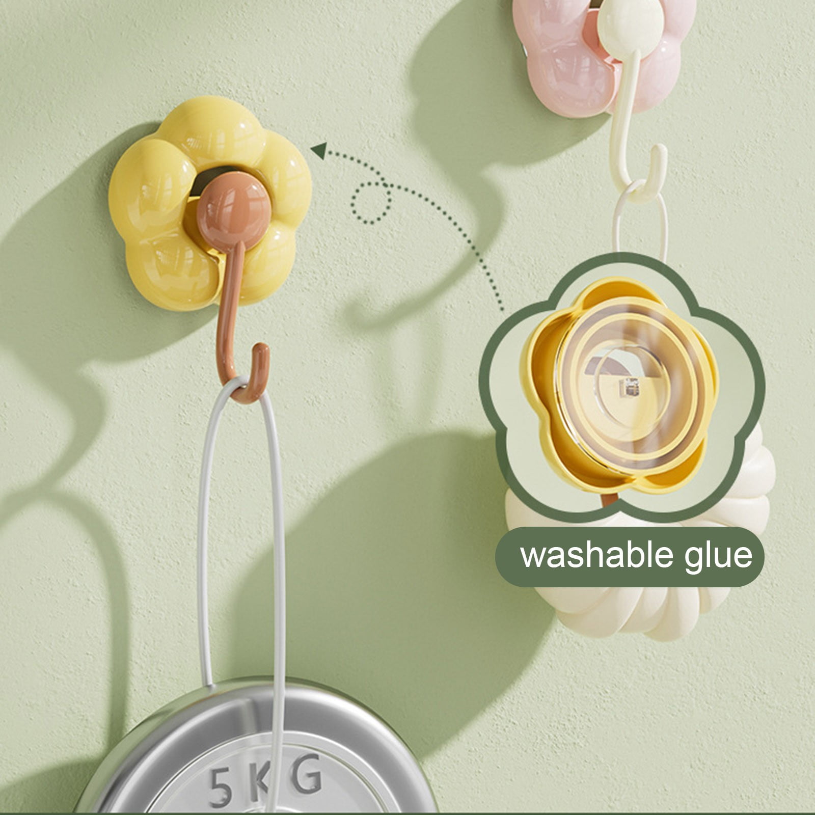 Clearance! JWDX Hooks, Traceless Hook, Sunflower Shaped Suction Cup Hooks for Hanging Without Drilling Leaving No Marks. Strong Vacuum Suction Hooks for Kitchen Living Room and Bathroom. Z4-A - Image 3