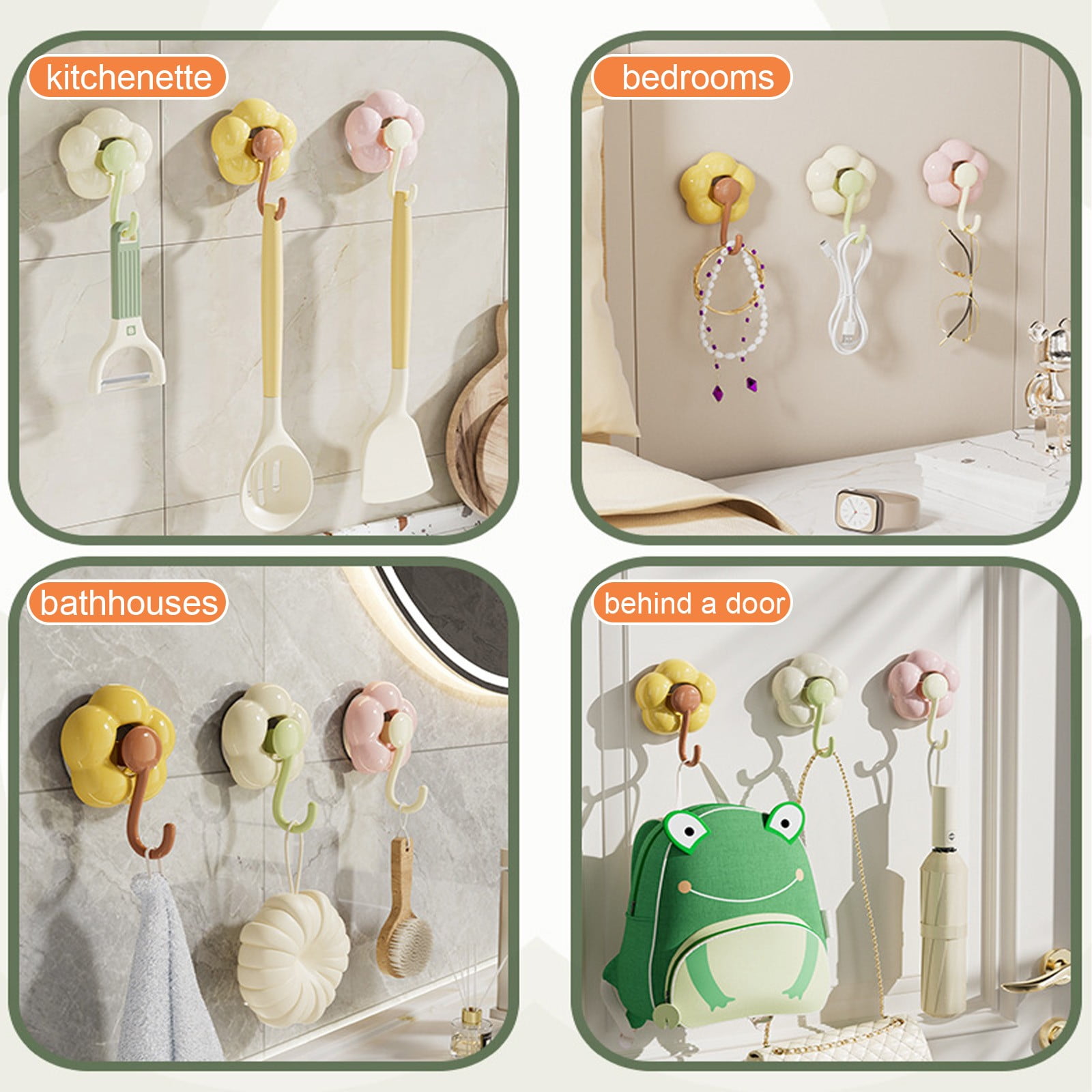 Clearance! JWDX Hooks, Traceless Hook, Sunflower Shaped Suction Cup Hooks for Hanging Without Drilling Leaving No Marks. Strong Vacuum Suction Hooks for Kitchen Living Room and Bathroom. Z4-A - Image 6