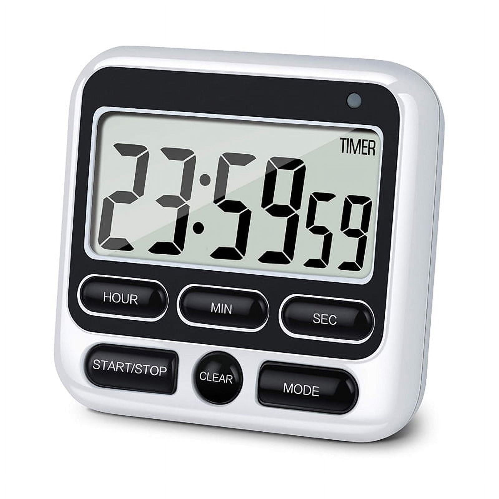 Digital Countdown Kitchen Timer -Count Up Down Magnetic Timer Clock for Cooking Baking Gym Students Black - Image 1