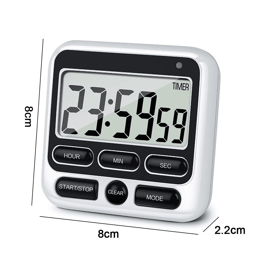 Digital Countdown Kitchen Timer -Count Up Down Magnetic Timer Clock for Cooking Baking Gym Students Black - Image 5