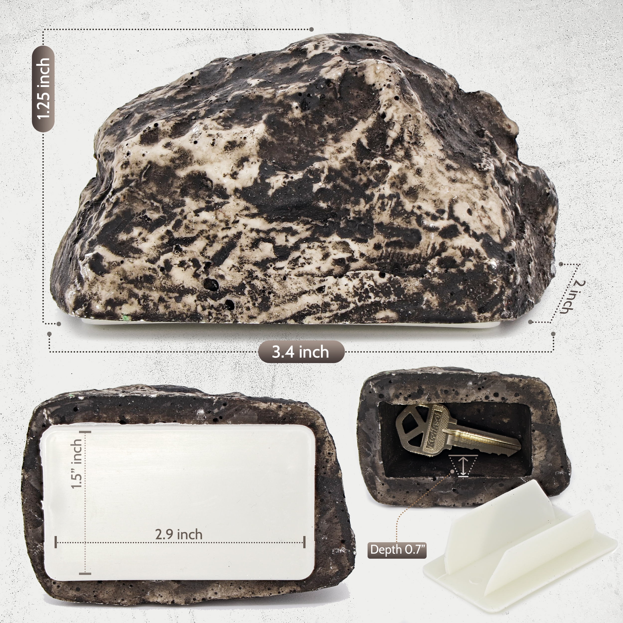 Hide-a-Spare-Key Fake Rock - Looks & Feels like Real Stone - Safe for Outdoor Garden or Yard, Geocaching (1) - Image 2