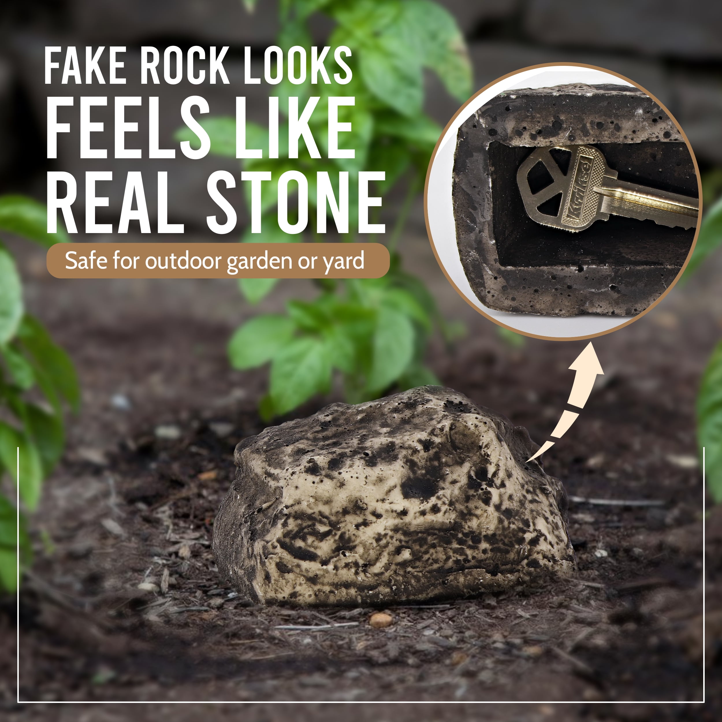 Hide-a-Spare-Key Fake Rock - Looks & Feels like Real Stone - Safe for Outdoor Garden or Yard, Geocaching (1) - Image 3