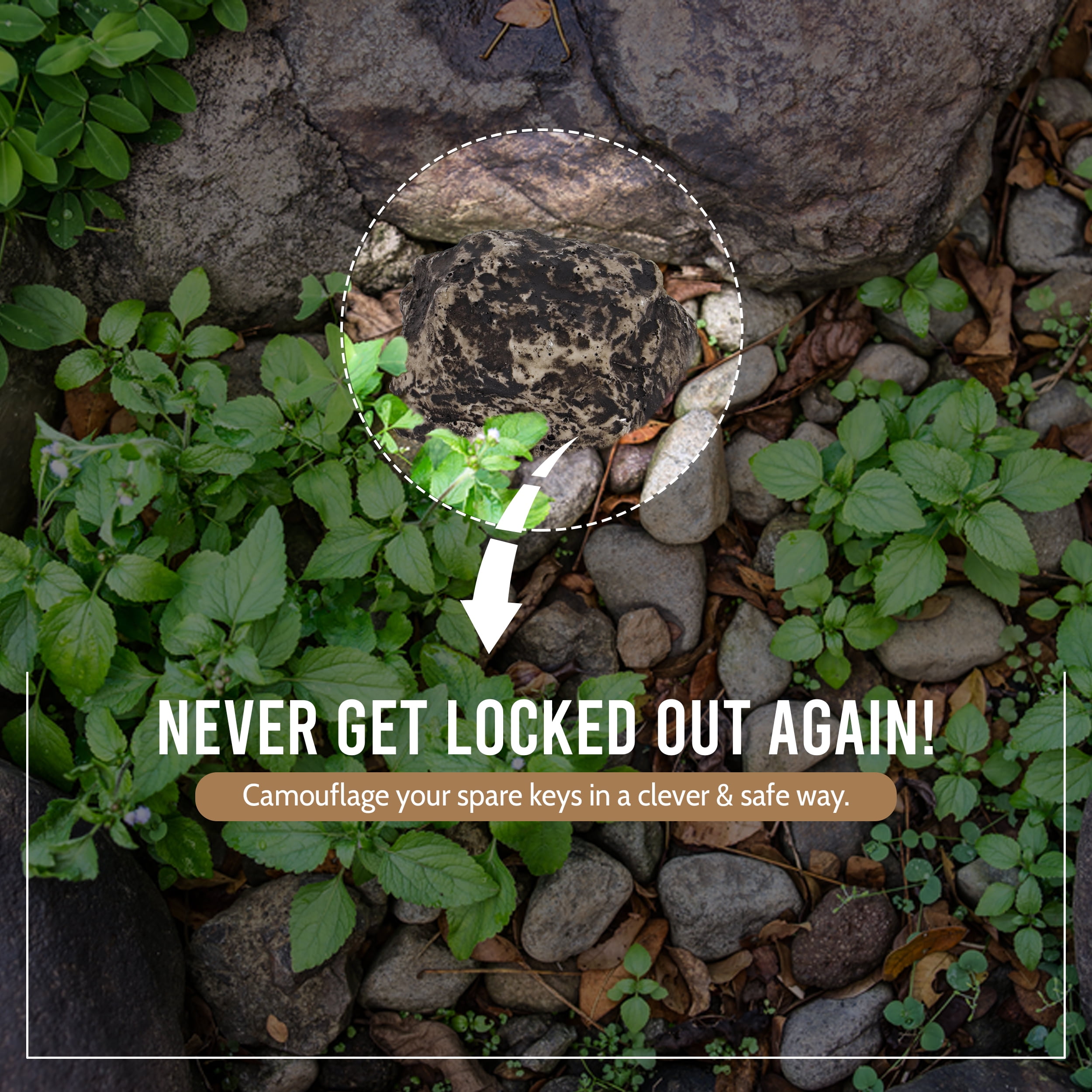 Hide-a-Spare-Key Fake Rock - Looks & Feels like Real Stone - Safe for Outdoor Garden or Yard, Geocaching (1) - Image 4