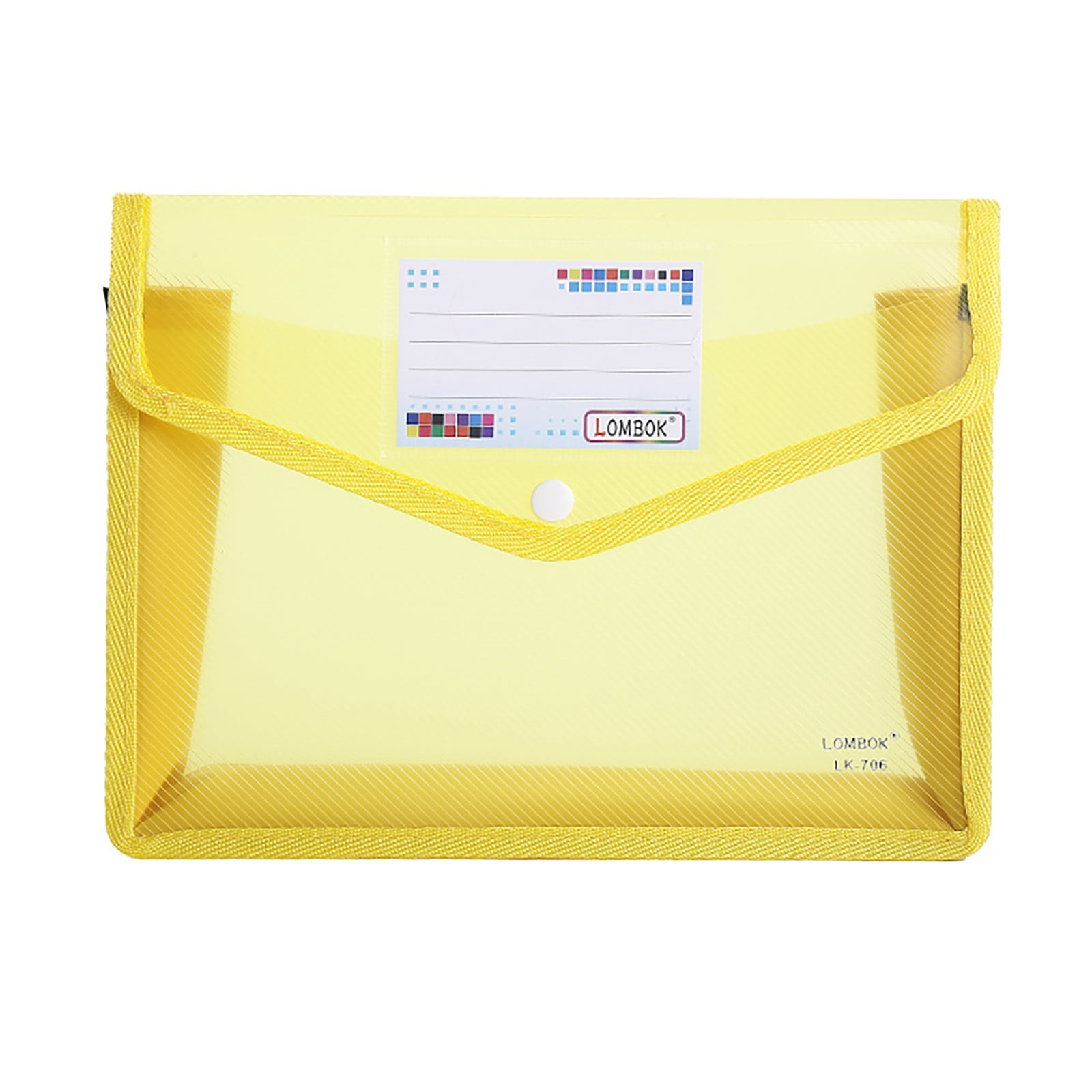 Back to College Yxwen Folder File with Snap Document Wallet Expanding File Button Folder Office & Stationery One Size Yellow - Image 1