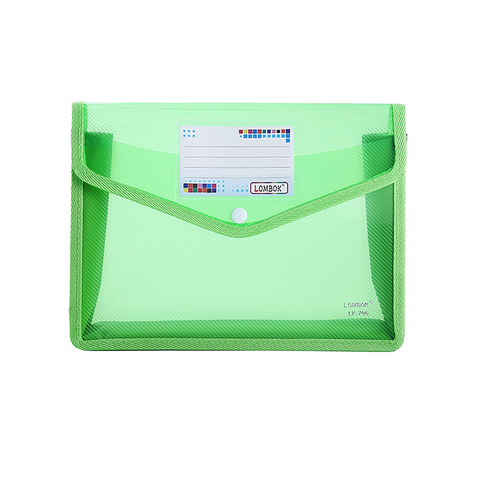 JWDX Folder File with Snap Document Wallet Expanding File Button Folder Office & Stationery, 1 Pc Folder(Greenplastic) One Size Green - Image 2
