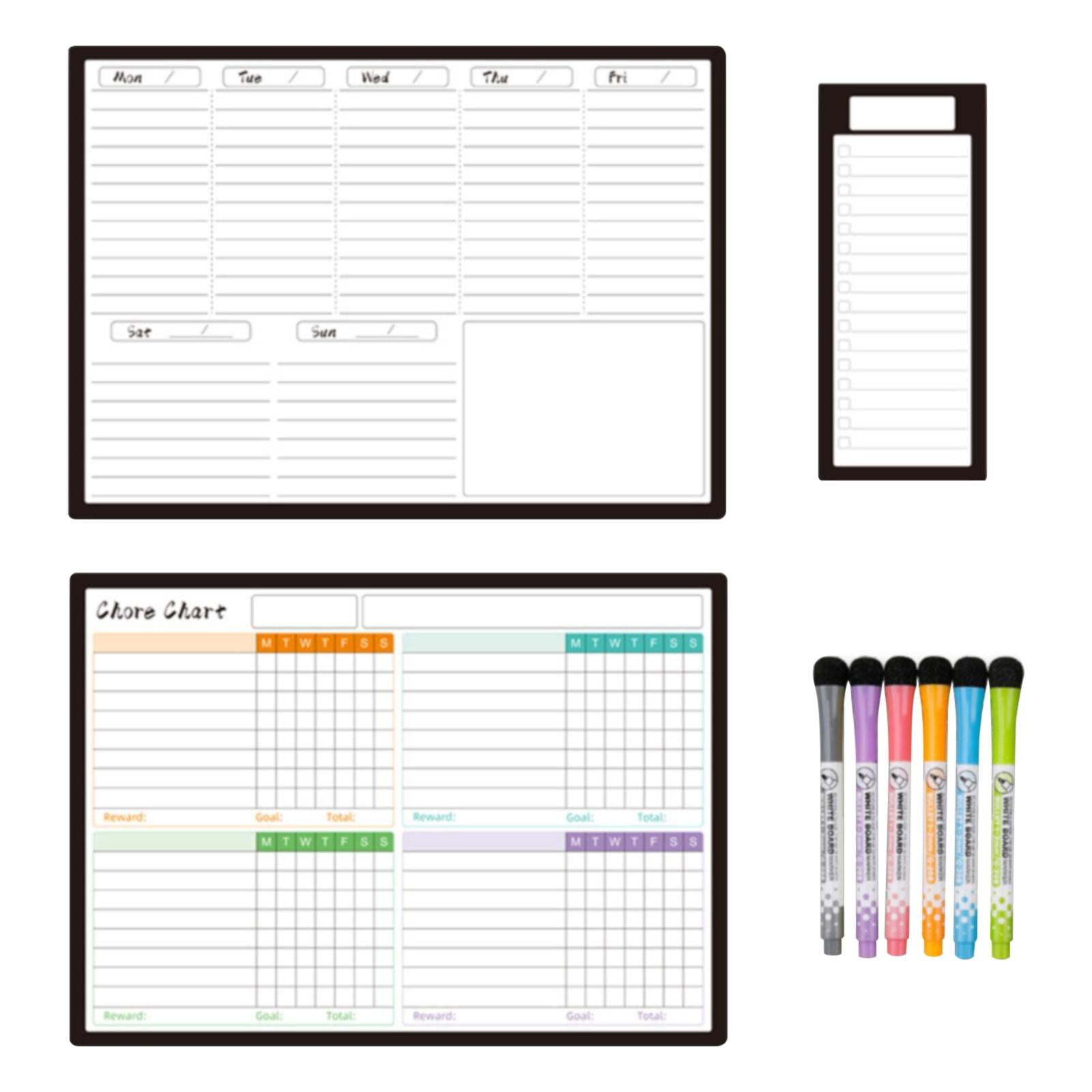 Back to College Yxwen Refrigerator Daily Calendar Whiteboard for Fridge Meal Planner Board White Board for School Home 6ml Pink One Size D - Image 1
