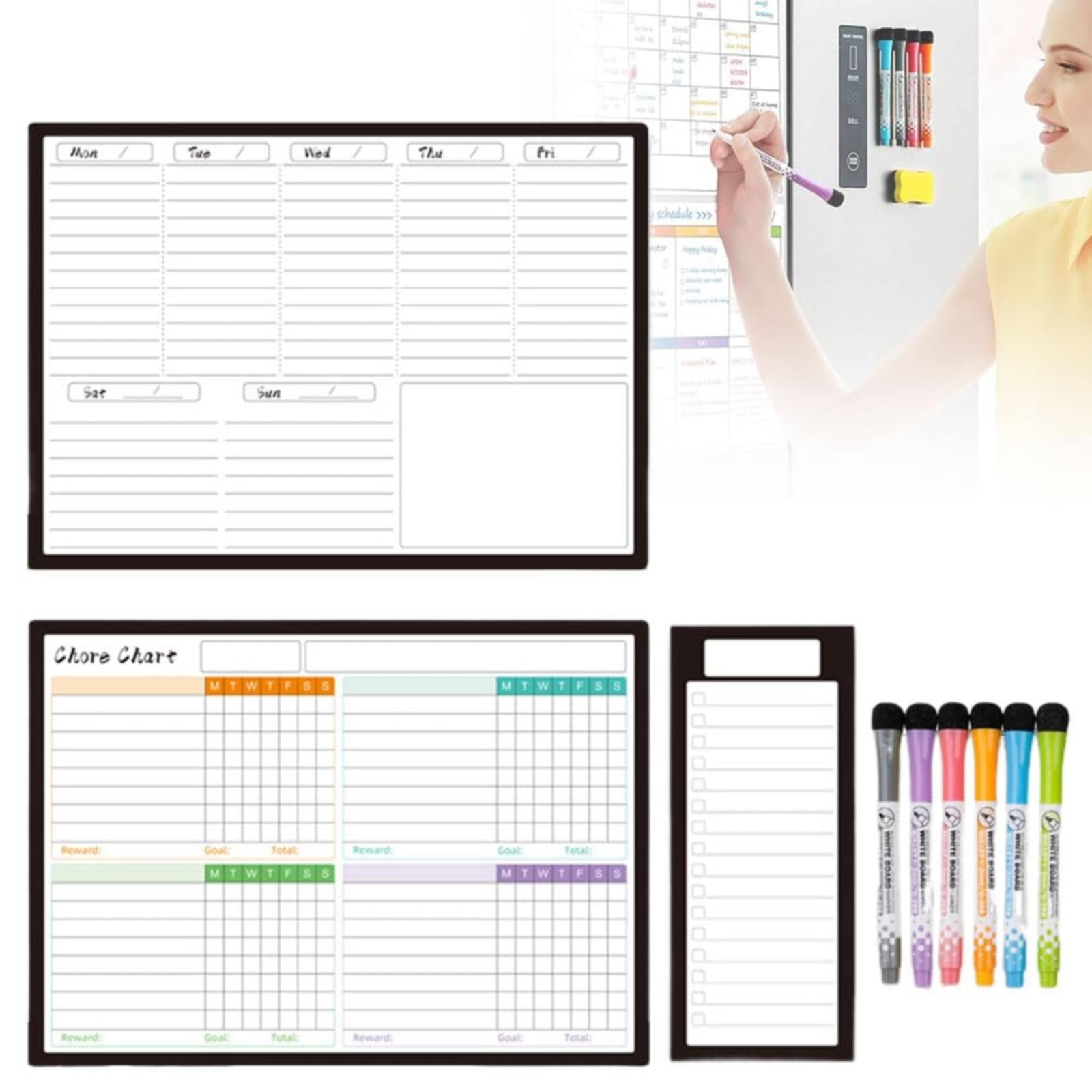 Back to College Yxwen Refrigerator Daily Calendar Whiteboard for Fridge Meal Planner Board White Board for School Home 6ml Pink One Size D - Image 2