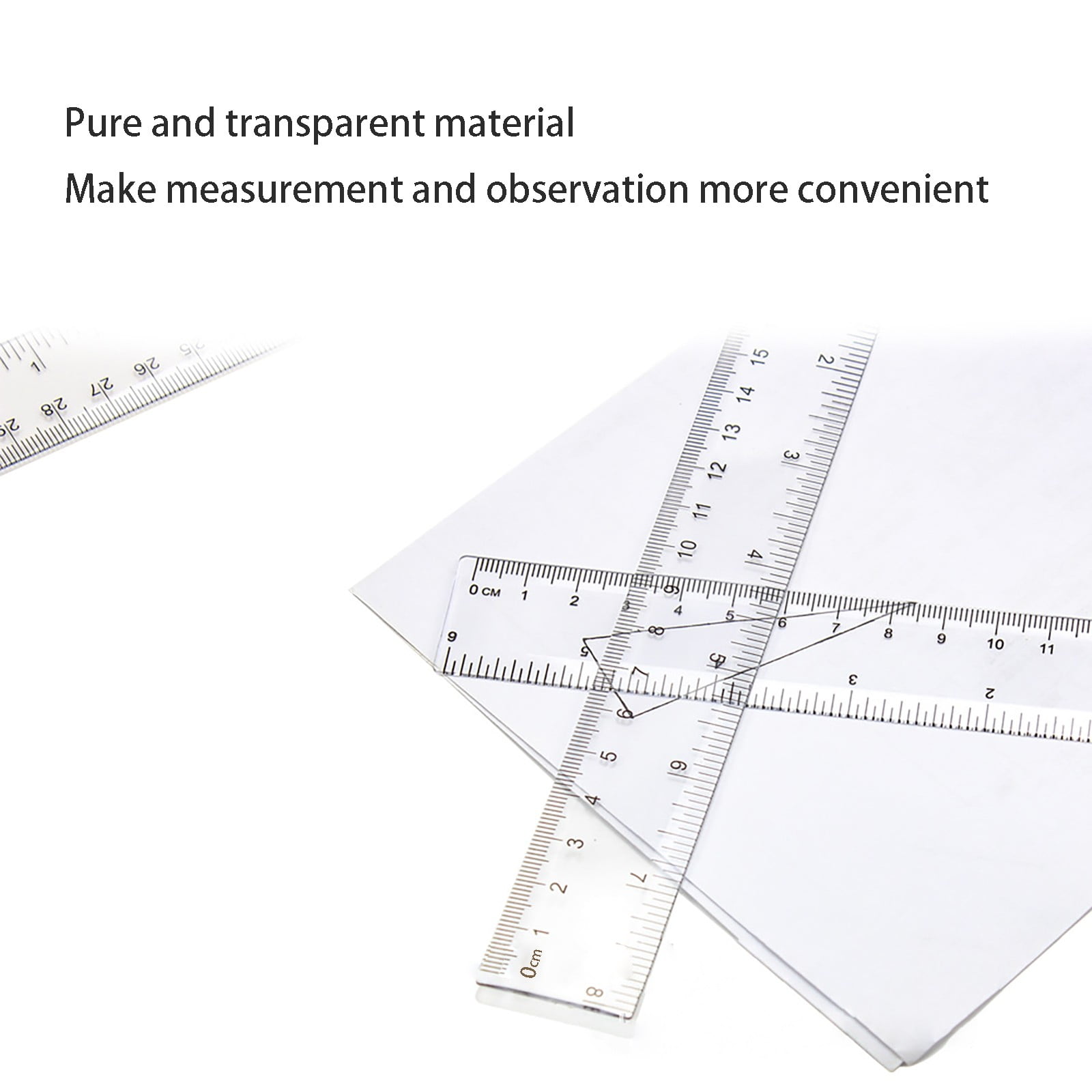 Back to College Yxwen Centimeter Inch Scale Ruler. Plastic Ruler Small Ruler for Measuring Suitable for Schools and Suitable for Artists Designers and Students Etc White One Size AA - Image 6