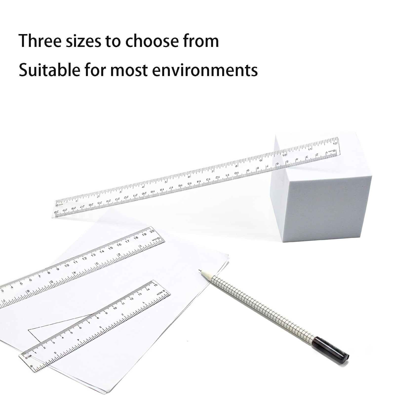 Back to College Yxwen Centimeter Inch Scale Ruler. Plastic Ruler Small Ruler for Measuring Suitable for Schools and Suitable for Artists Designers and Students Etc White One Size AA - Image 7