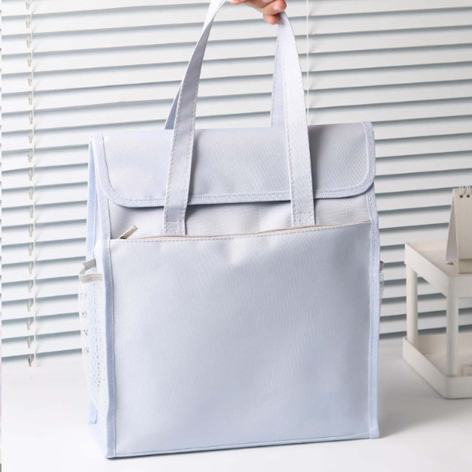 1*Bag JWDX File Folder Tote Bag with Handle Portable Document Organizer Box for Letter Size File Folder Folding File Case for Home One Size Blue - Image 5
