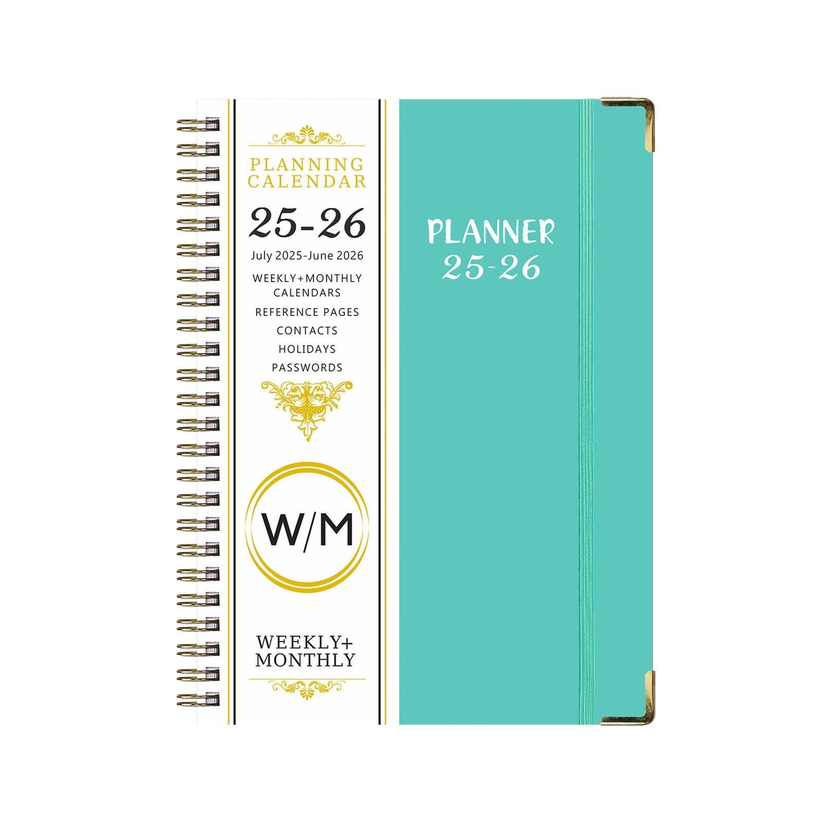 Summer Deal！ Yxwen 25.7-26.6 Years English Notepad A5 2025.7 to 2026.6 Planner – Weekly ＆ Monthly Planner Fromfrom July 2025 to 2026 Daily and Monthly Planner Notebook One Size Mint Green - Image 4
