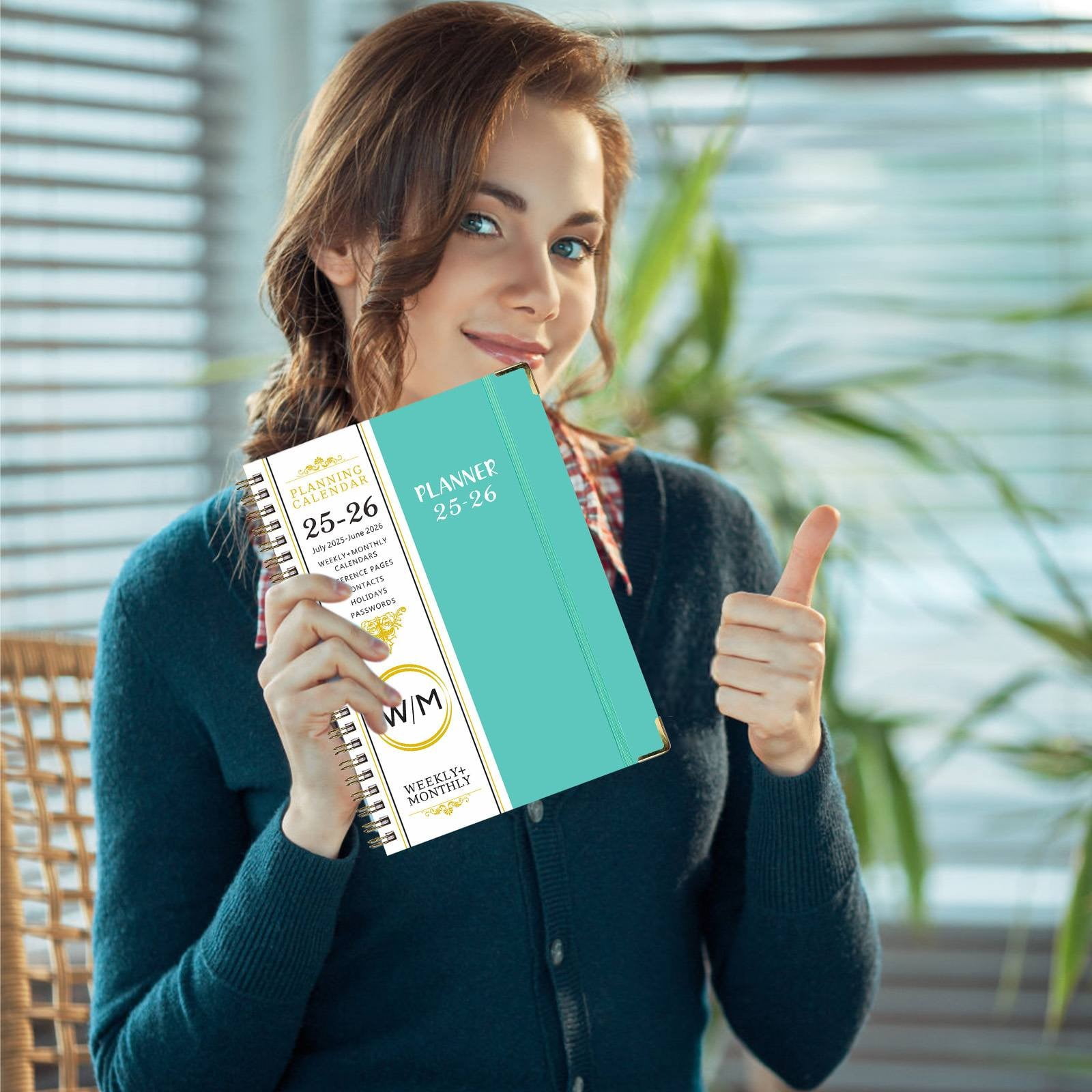 Summer Deal！ Yxwen 25.7-26.6 Years English Notepad A5 2025.7 to 2026.6 Planner – Weekly ＆ Monthly Planner Fromfrom July 2025 to 2026 Daily and Monthly Planner Notebook One Size Mint Green - Image 5