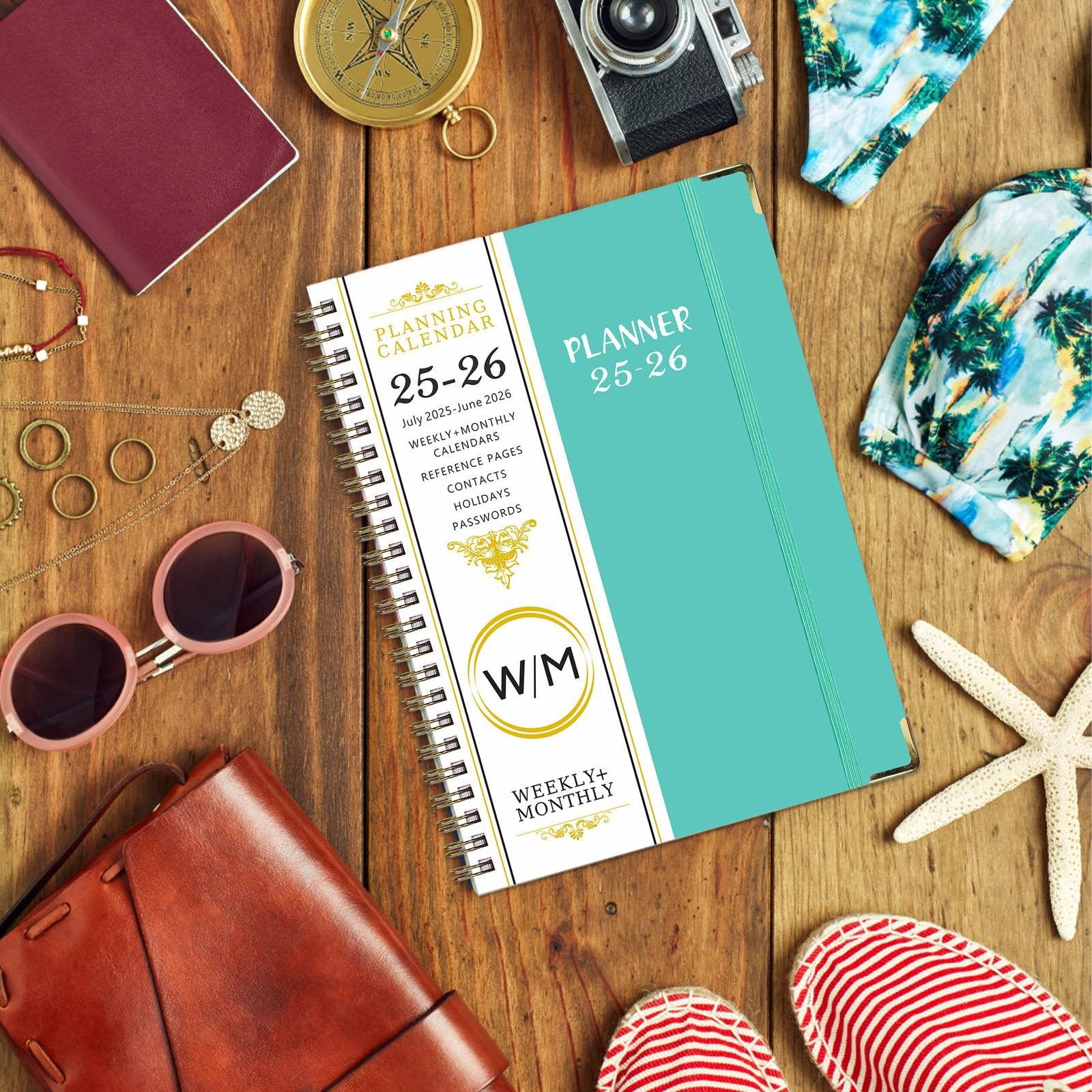 Summer Deal！ Yxwen 25.7-26.6 Years English Notepad A5 2025.7 to 2026.6 Planner – Weekly ＆ Monthly Planner Fromfrom July 2025 to 2026 Daily and Monthly Planner Notebook One Size Mint Green - Image 8