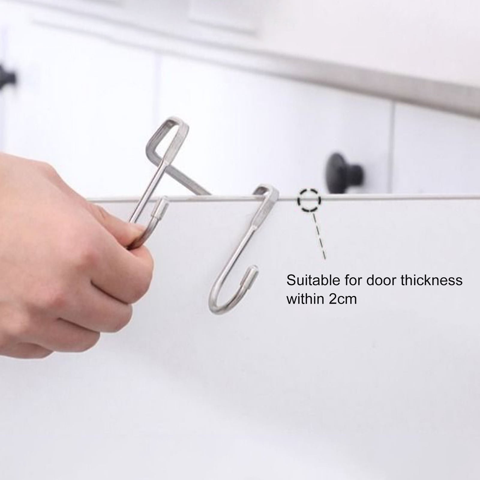 Jwdx 1 Hook Punch Over The Door Door Hanger Punching No Stainless Clothes Rack For Home One Size Silver - Image 5