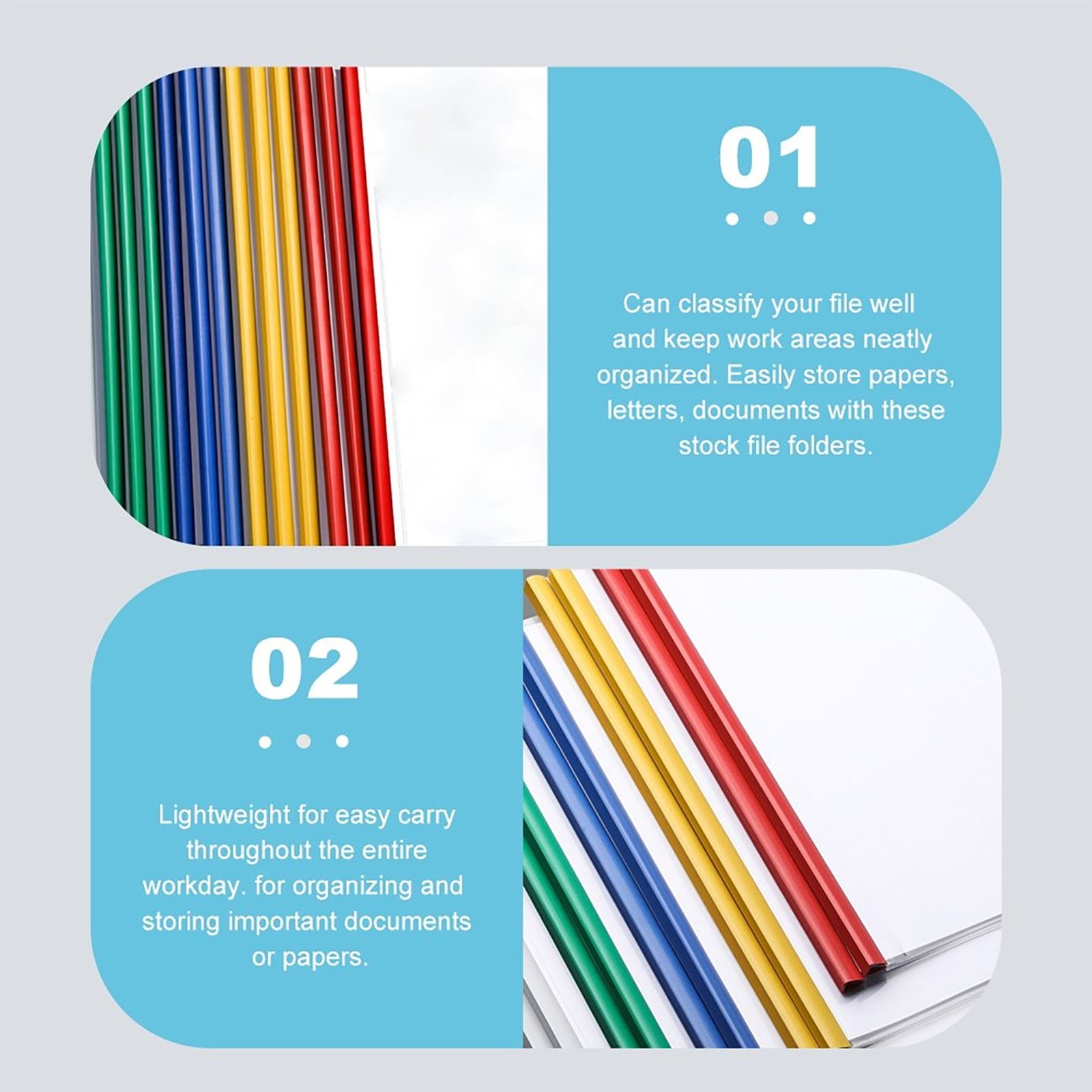 Jwdx 10X Folder Drawer 10Pcs Transparent File Folder Sliding Bar Report For Report Display Cover Organizer One Size Clear - Image 6