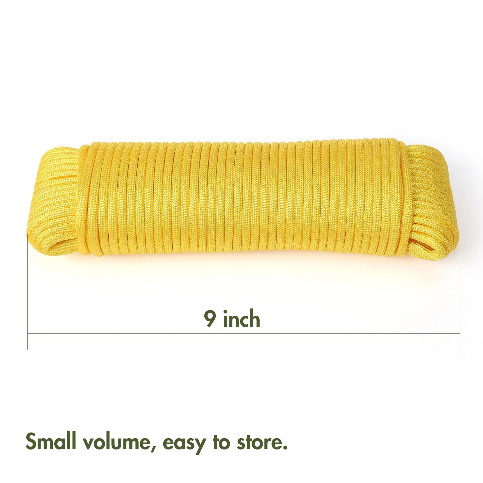 Jwdx Safety Rope*1 100 Foot 550Lbs Paracord Polyester Yellow Model 2156 Strong All Purpose Utility Rope – Camping Crafting Flag Pole Indoor & Outdoor One Size Yellow - Image 3