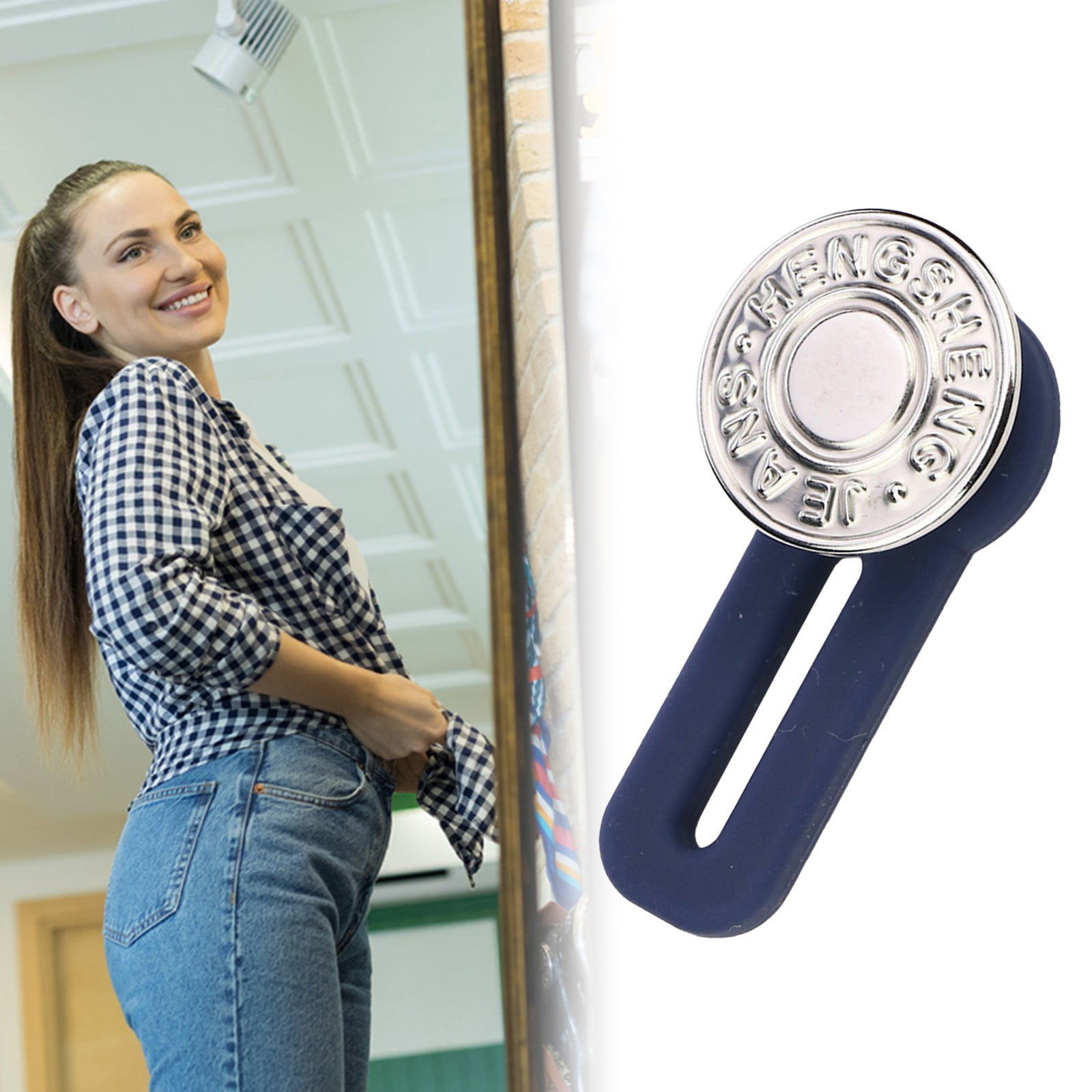 Jeans Button Extender JWDX, 1 Button Extender Button Extenders for Jeans Pants Button Extender Waist Extenders for Pants for Women for Men No Sewing Instant Waistband Extension 11.8 Inches 11.8