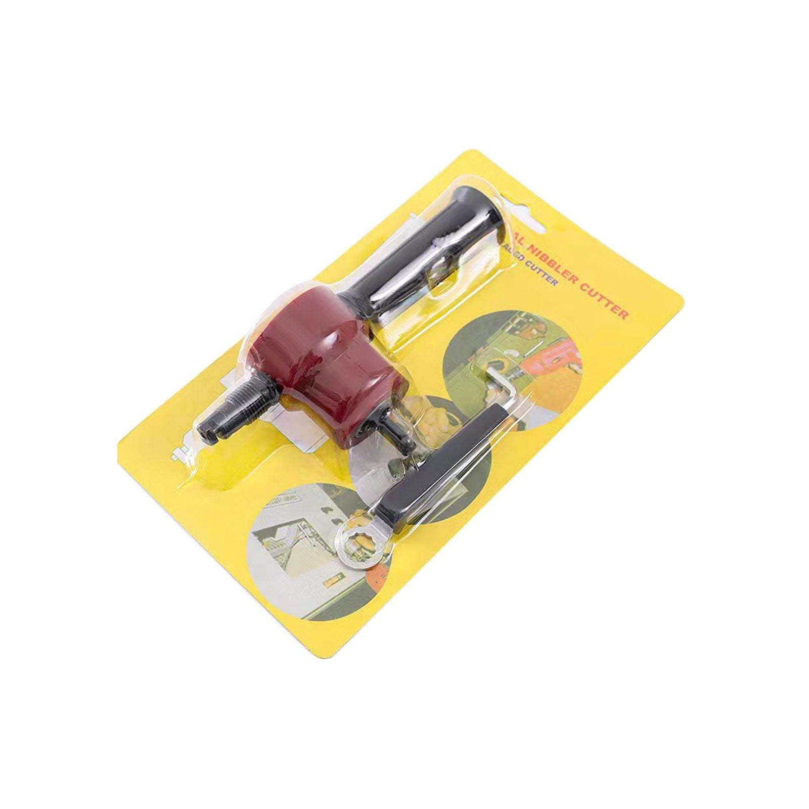 Metal Sheet Biting Machine 160A-Red Card-Mounted Nylon Model JWDX, 1 Sheet Metal Biting Machine Set Metal Sheet Nibbler Cutter Double Head Metal Sheet Cutter Hole Drill Attachment Paperboard Package One Size Orange - Image 1