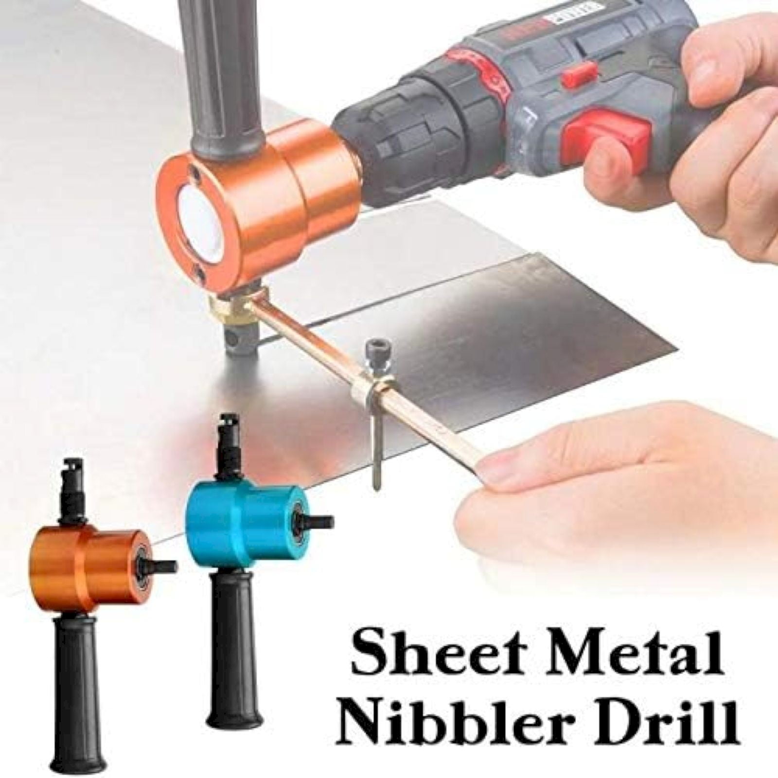 Metal Sheet Biting Machine 160A-Red Card-Mounted Nylon Model JWDX, 1 Sheet Metal Biting Machine Set Metal Sheet Nibbler Cutter Double Head Metal Sheet Cutter Hole Drill Attachment Paperboard Package One Size RD2 - Image 4