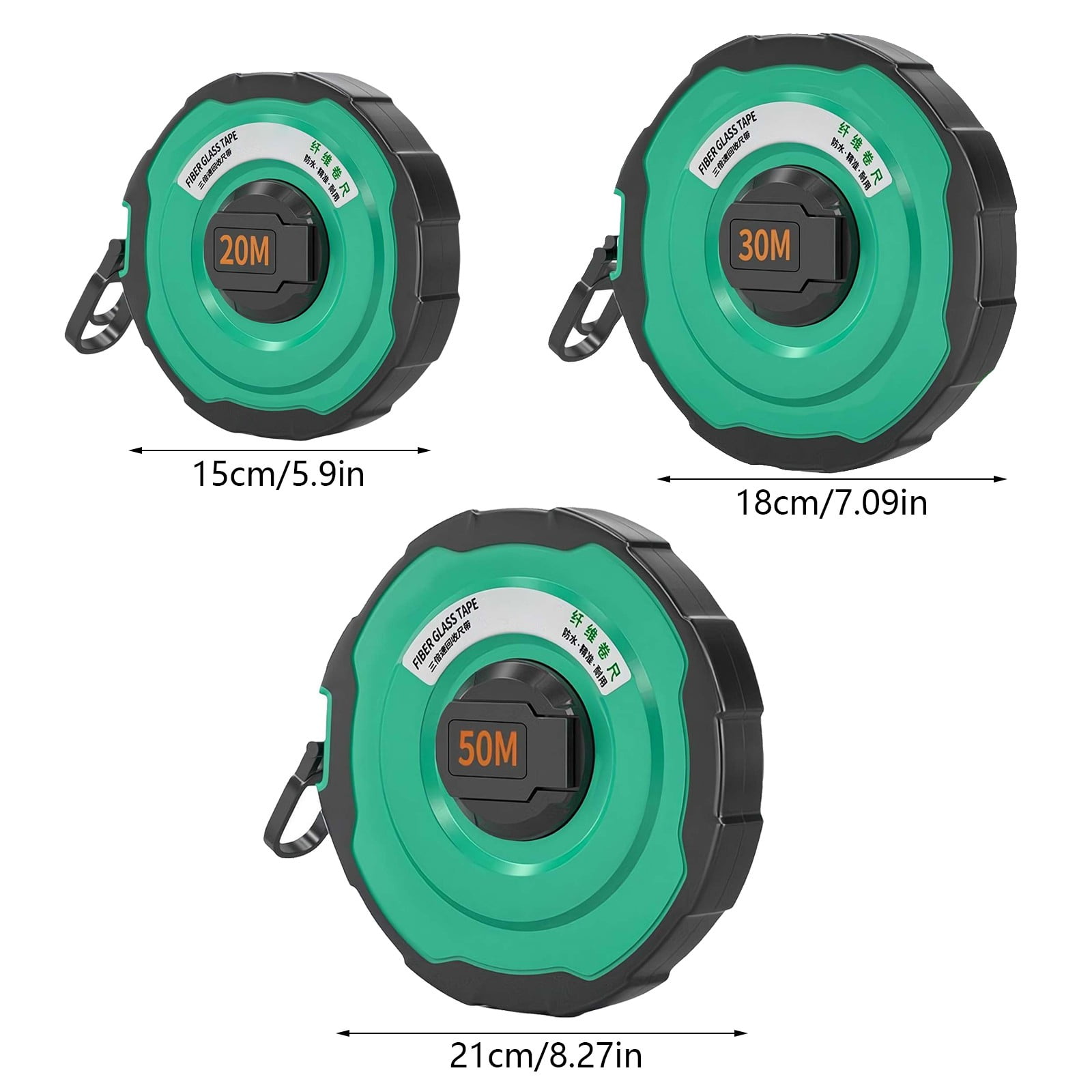 Disc Tape Measure a JWDX, 1 20M Measuring Tape Measuring Tape Metric Tape Measure Double Scale Soft Leather Ruler Measurement Tape with for Surveying Engineering One Size C - Image 3