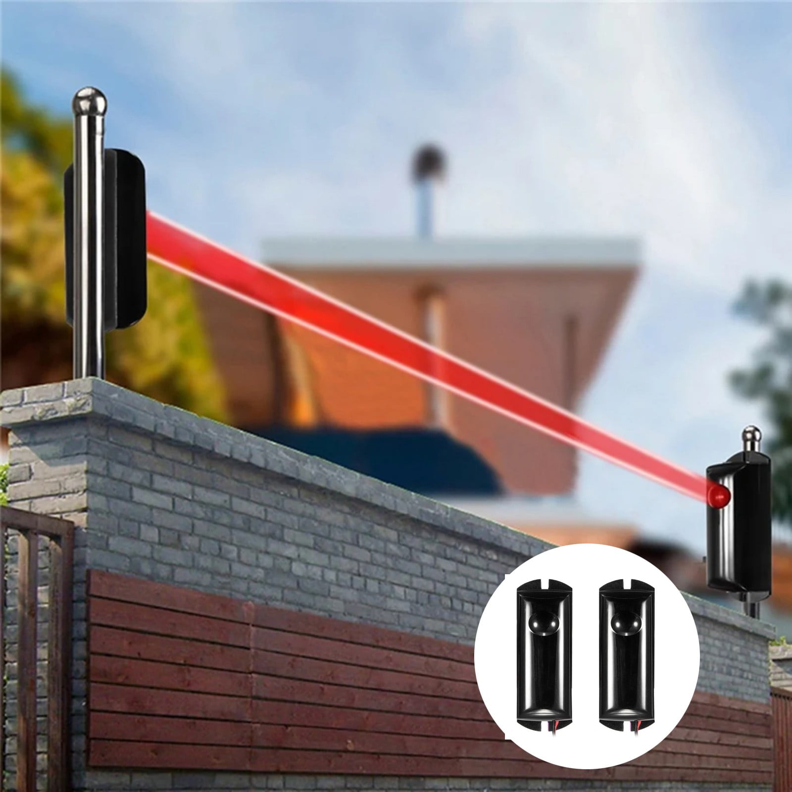 Infrared Radio Alarm JWDX, 1* Anti-Theft Alarm 1Pc Single Beam Infrared Detector Alarm Barrier Sensor Photoelectric Home One Size Black - Image 2