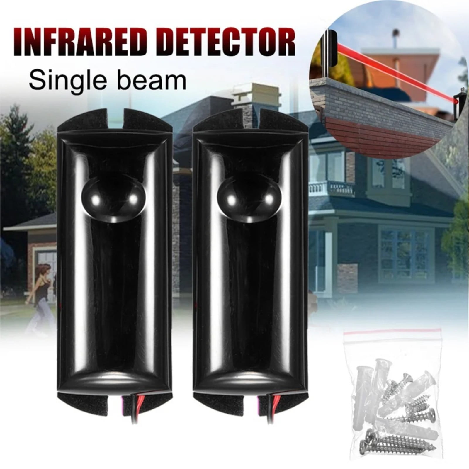 Infrared Radio Alarm JWDX, 1* Anti-Theft Alarm 1Pc Single Beam Infrared Detector Alarm Barrier Sensor Photoelectric Home One Size Black - Image 8
