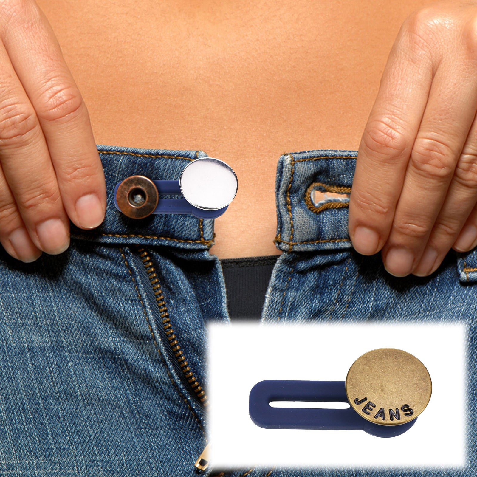 Jeans Button Extender JWDX, 1 Button Extender Button Extenders for Jeans Pants Button Extender Waist Extenders for Pants for Women for Men No Sewing Instant Waistband Extension 11.8 Inches 11.8